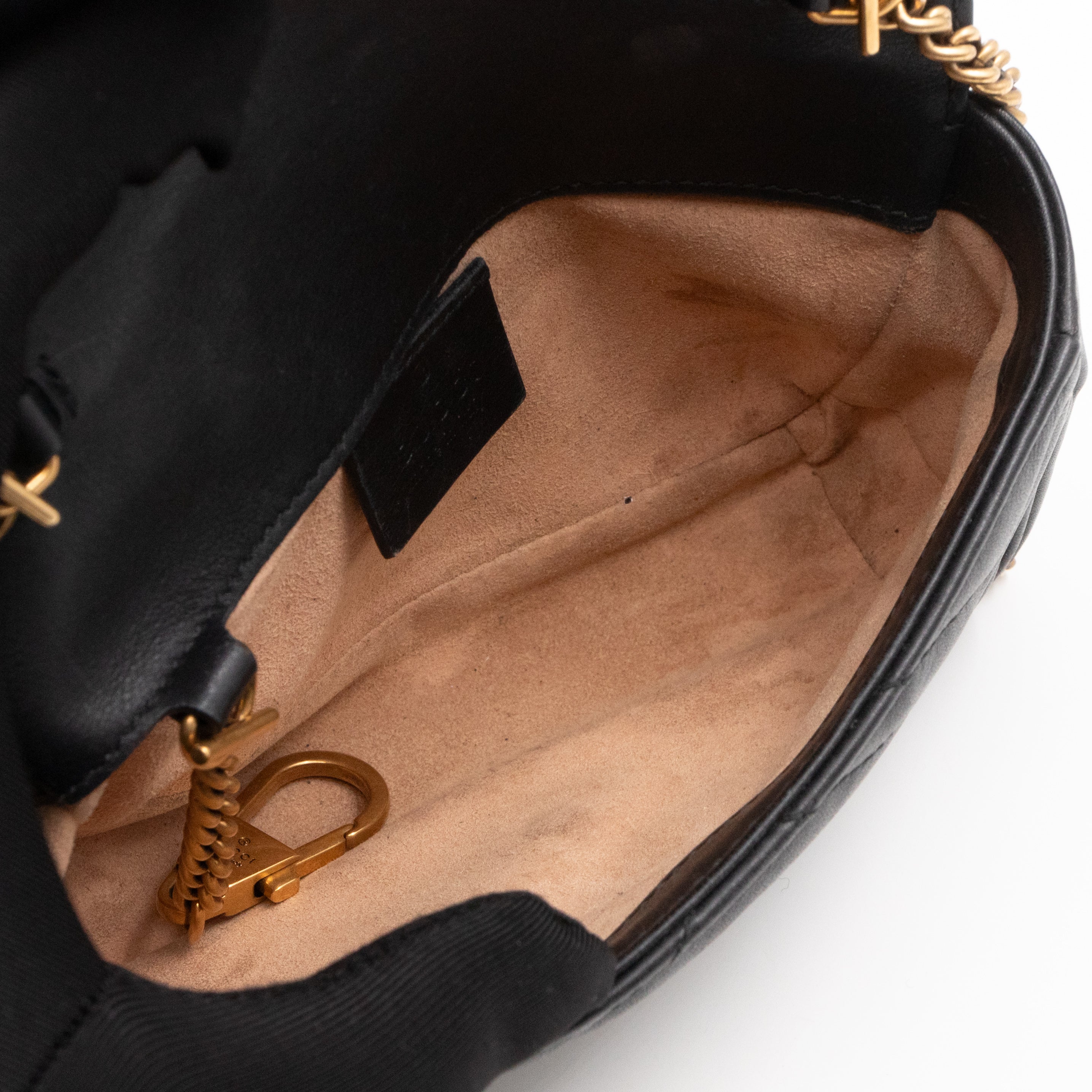 GG Marmont Flap Matelassé Super Mini Black Leather