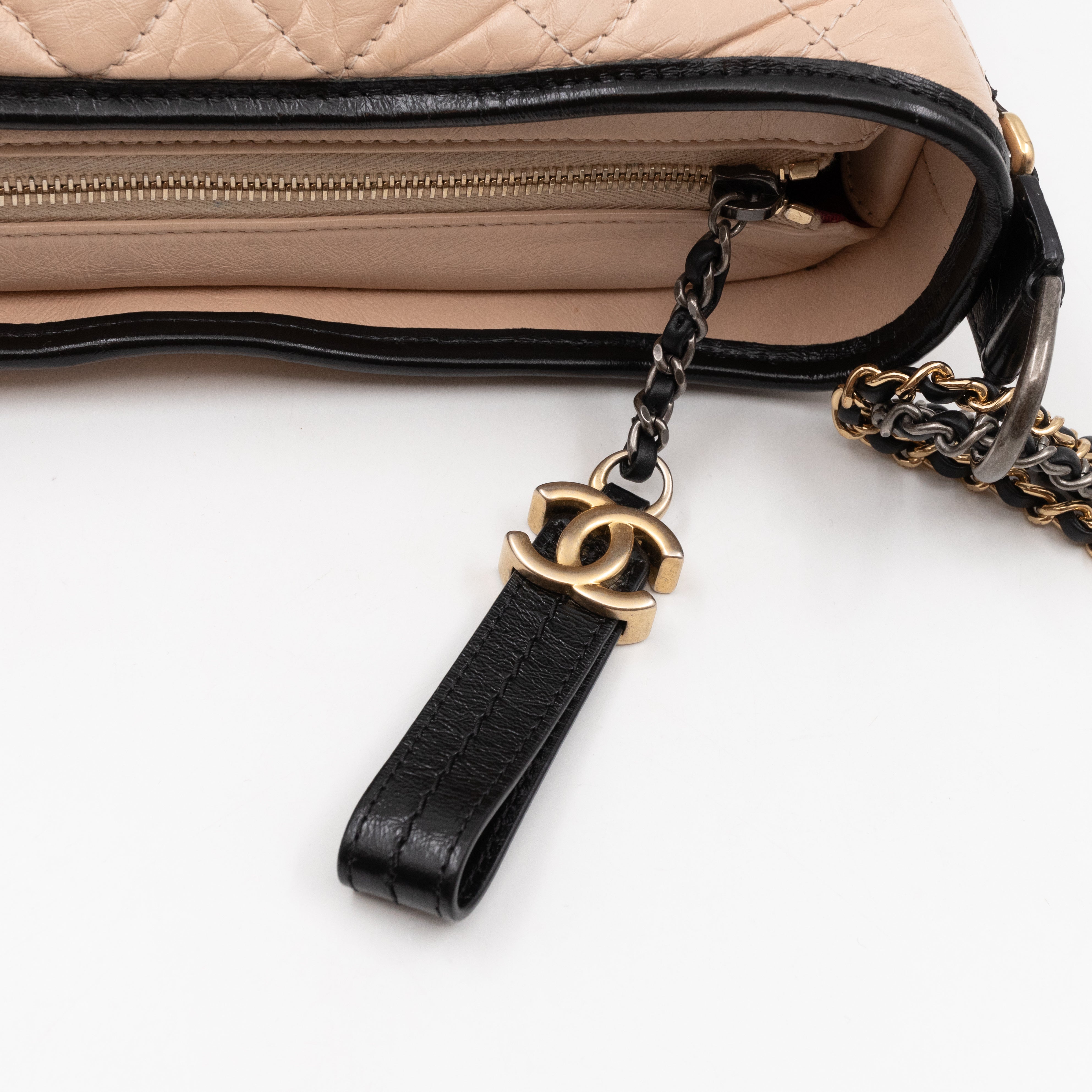 Gabrielle Hobo Large Beige Calfskin Leather