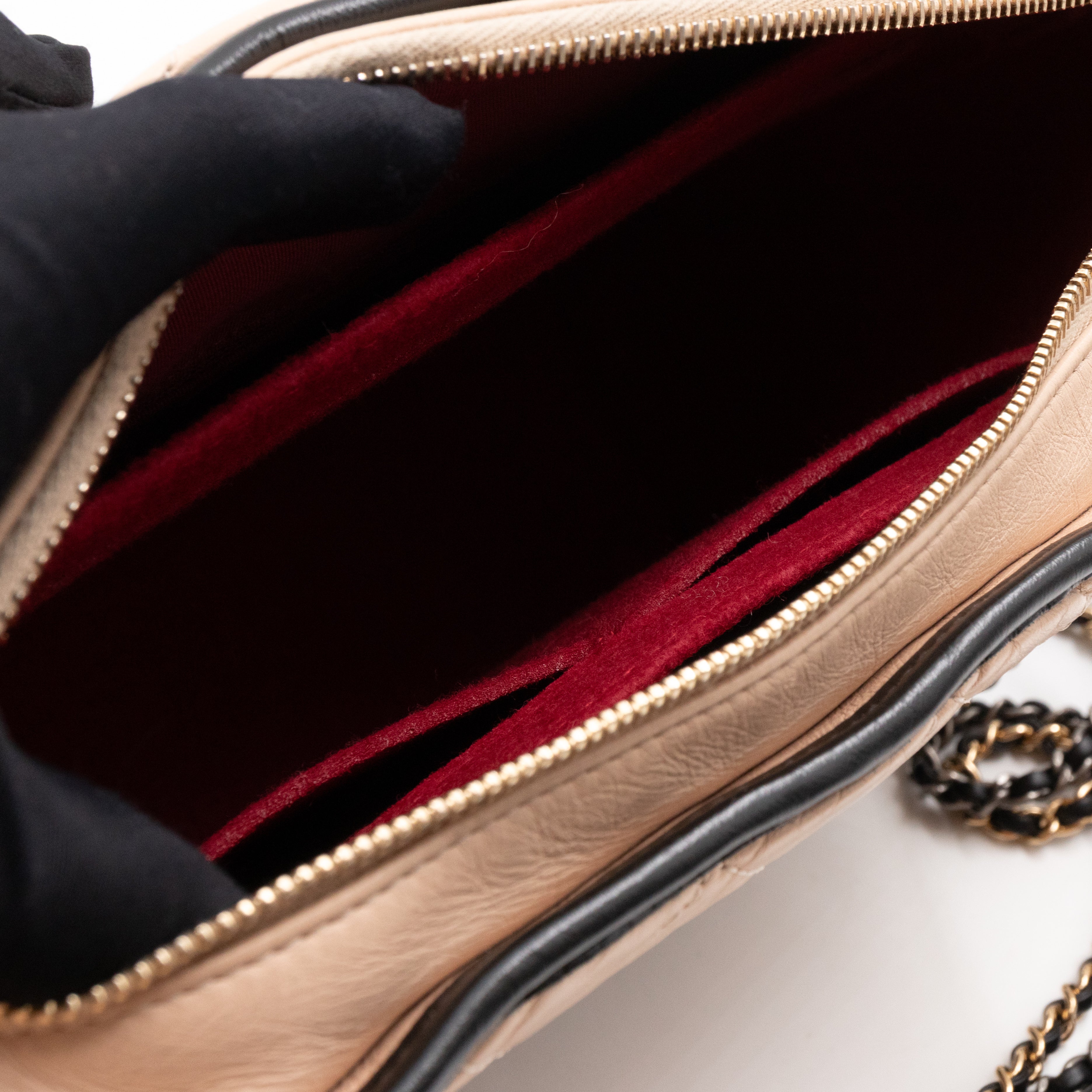 Gabrielle Hobo Large Beige Calfskin Leather