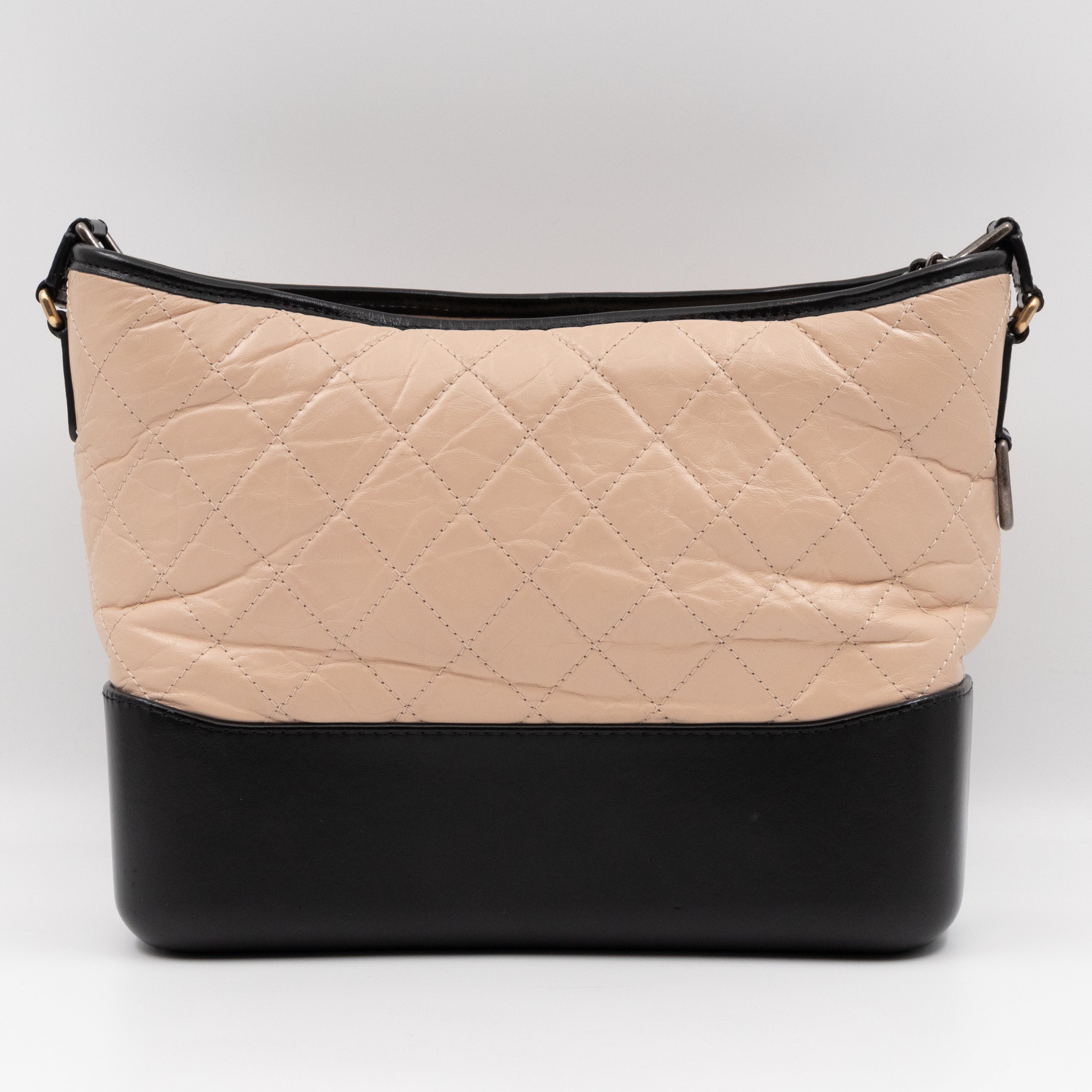Gabrielle Hobo Large Beige Calfskin Leather