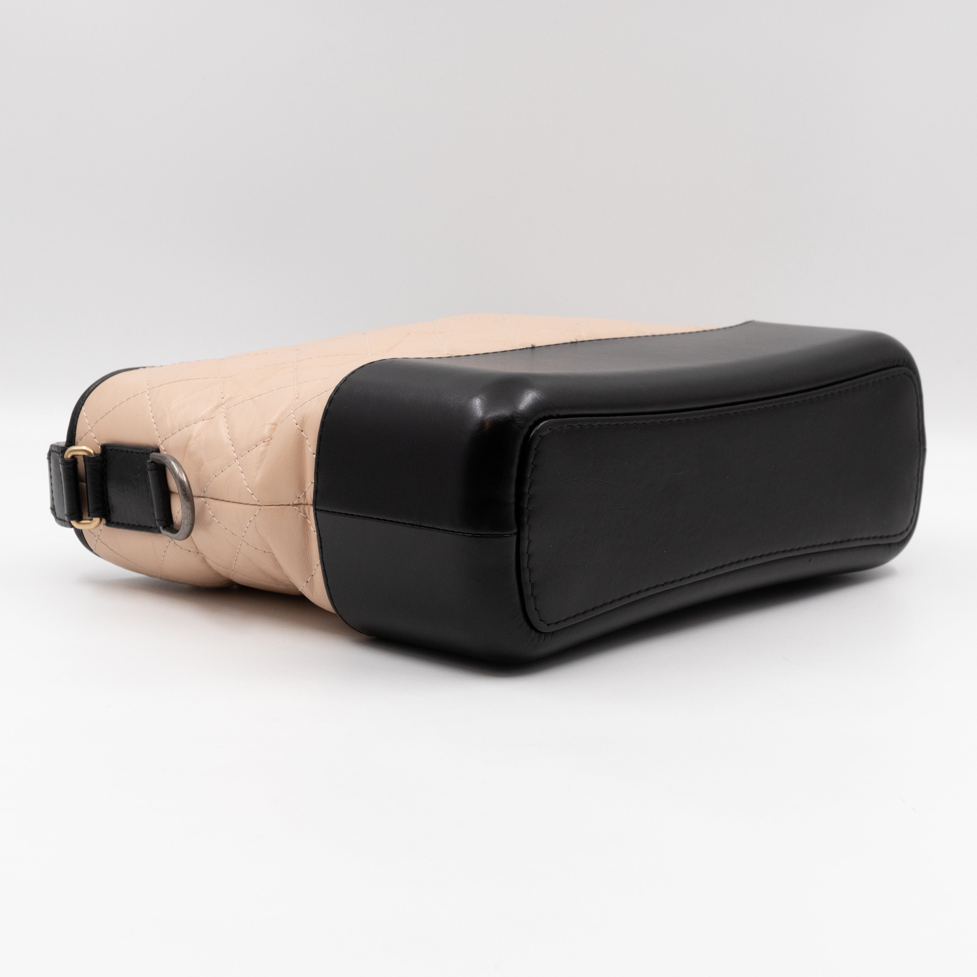 Gabrielle Hobo Large Beige Calfskin Leather