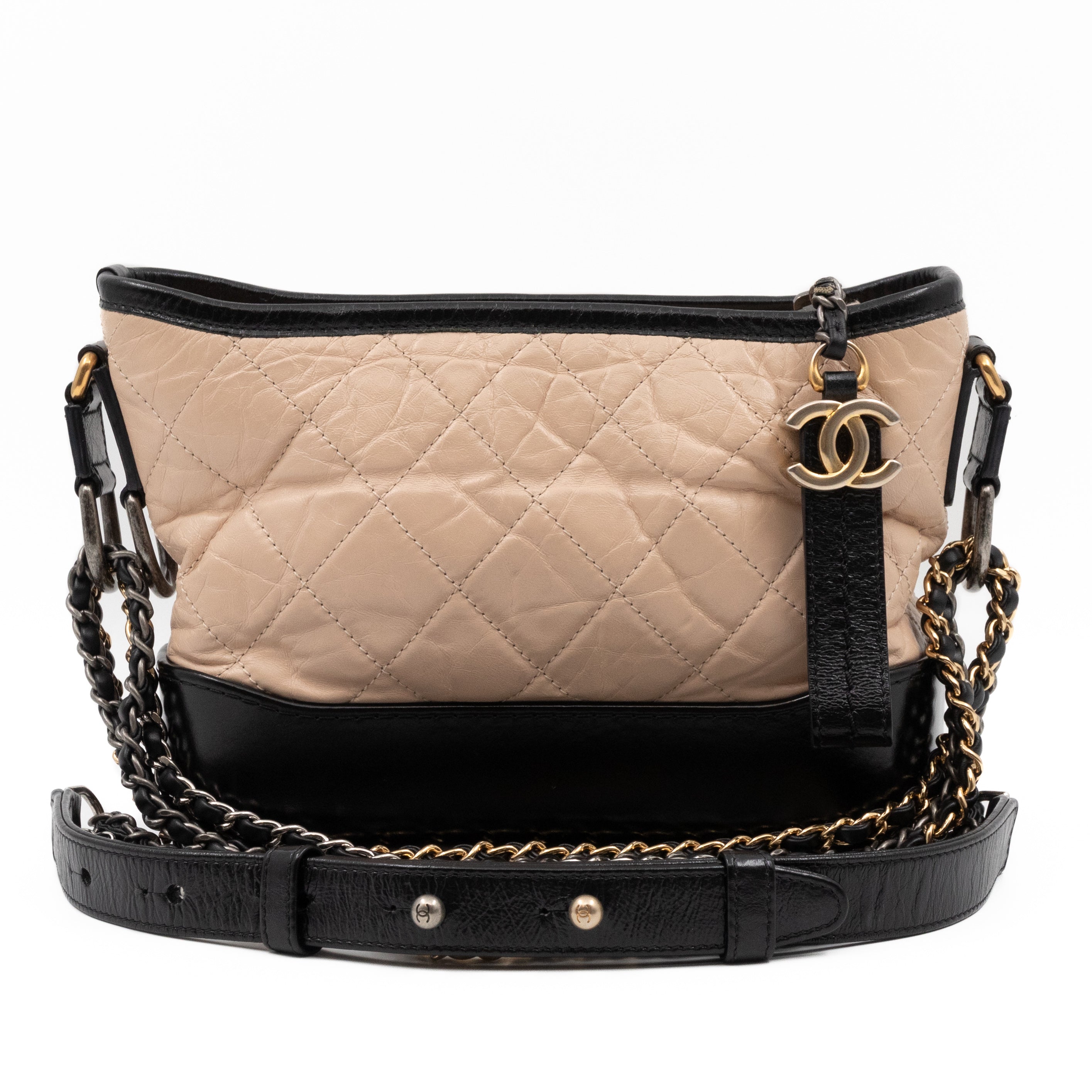 Gabrielle Hobo Small Beige Calf Leather