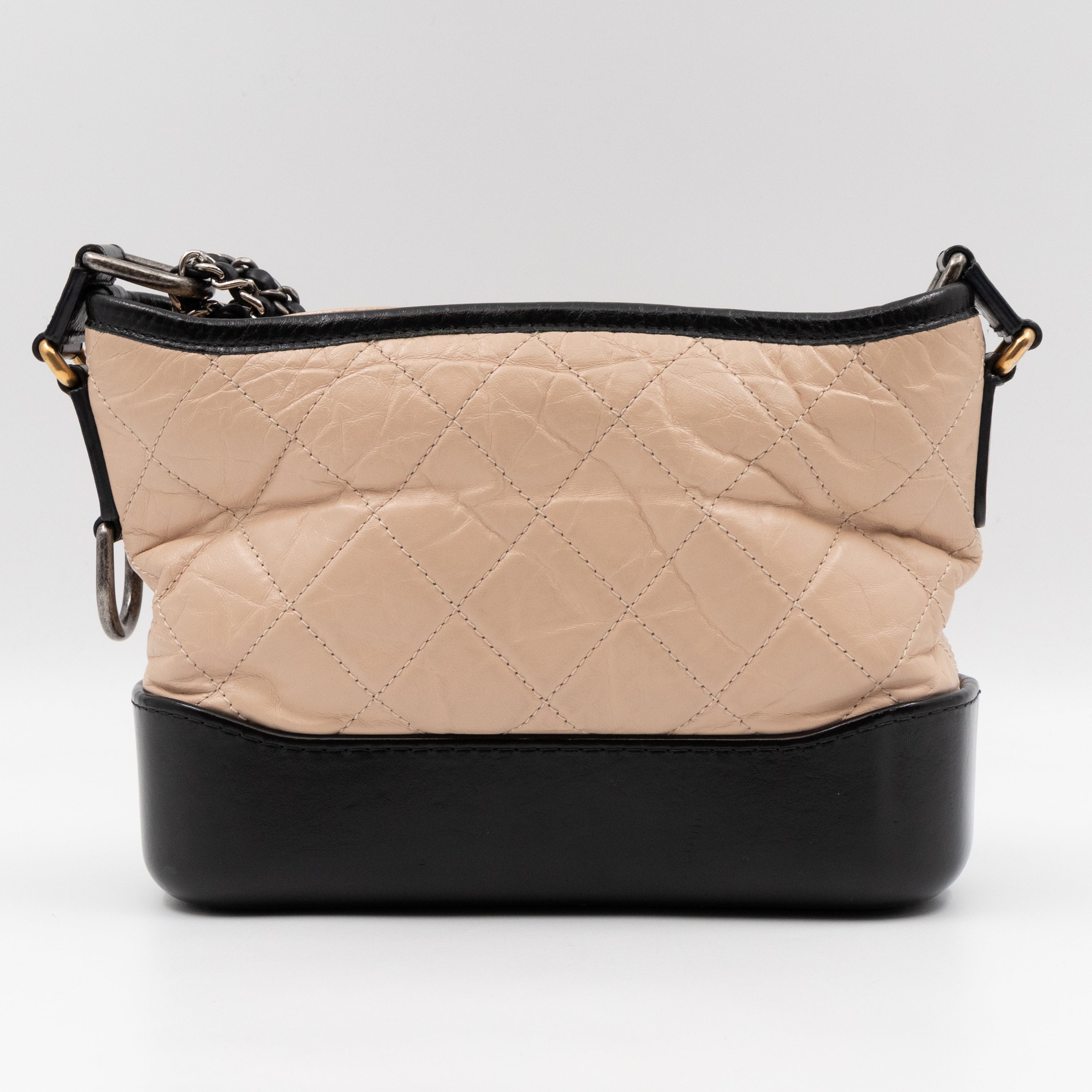Gabrielle Hobo Small Beige Calf Leather