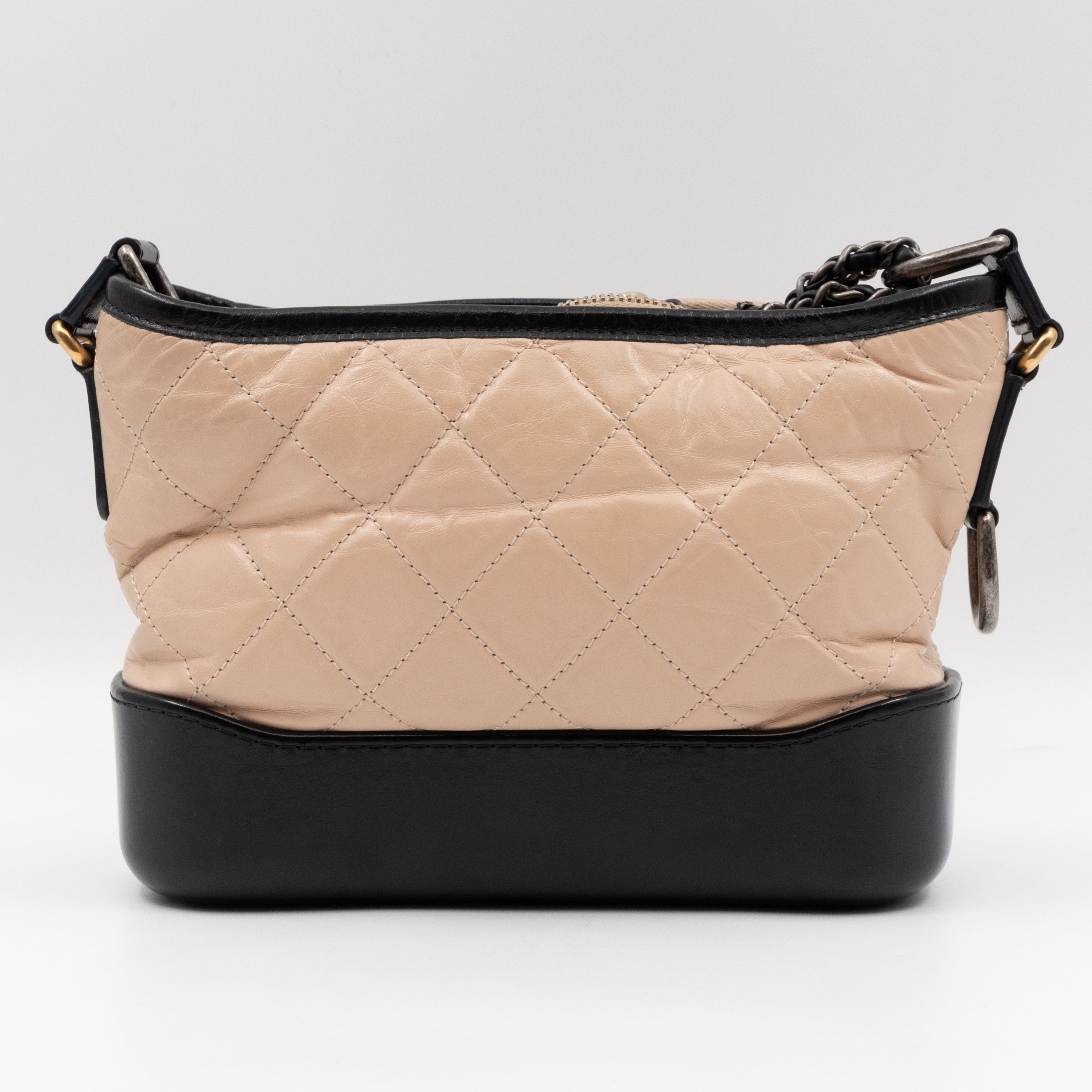 Gabrielle Hobo Small Beige Calf Leather
