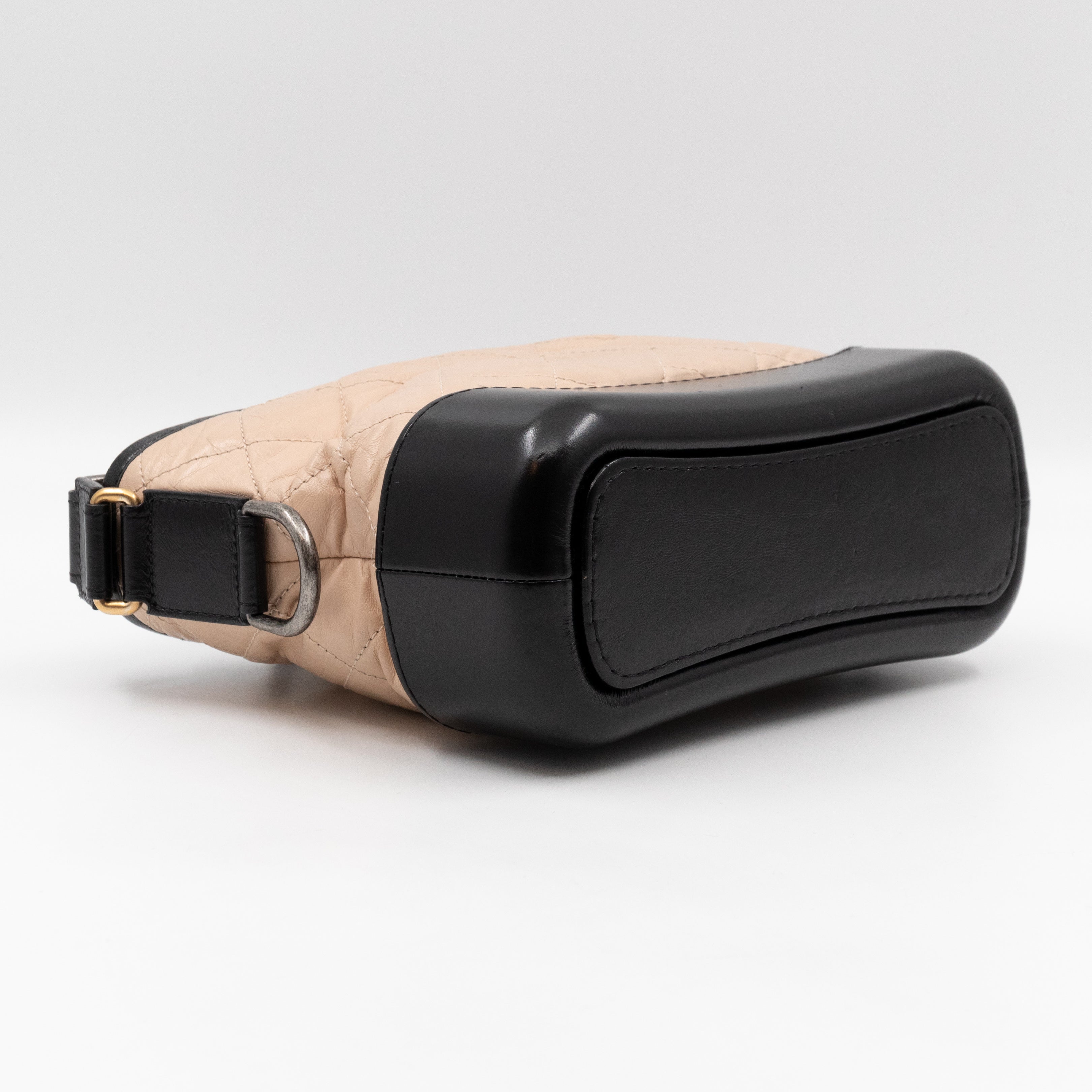 Gabrielle Hobo Small Beige Calf Leather