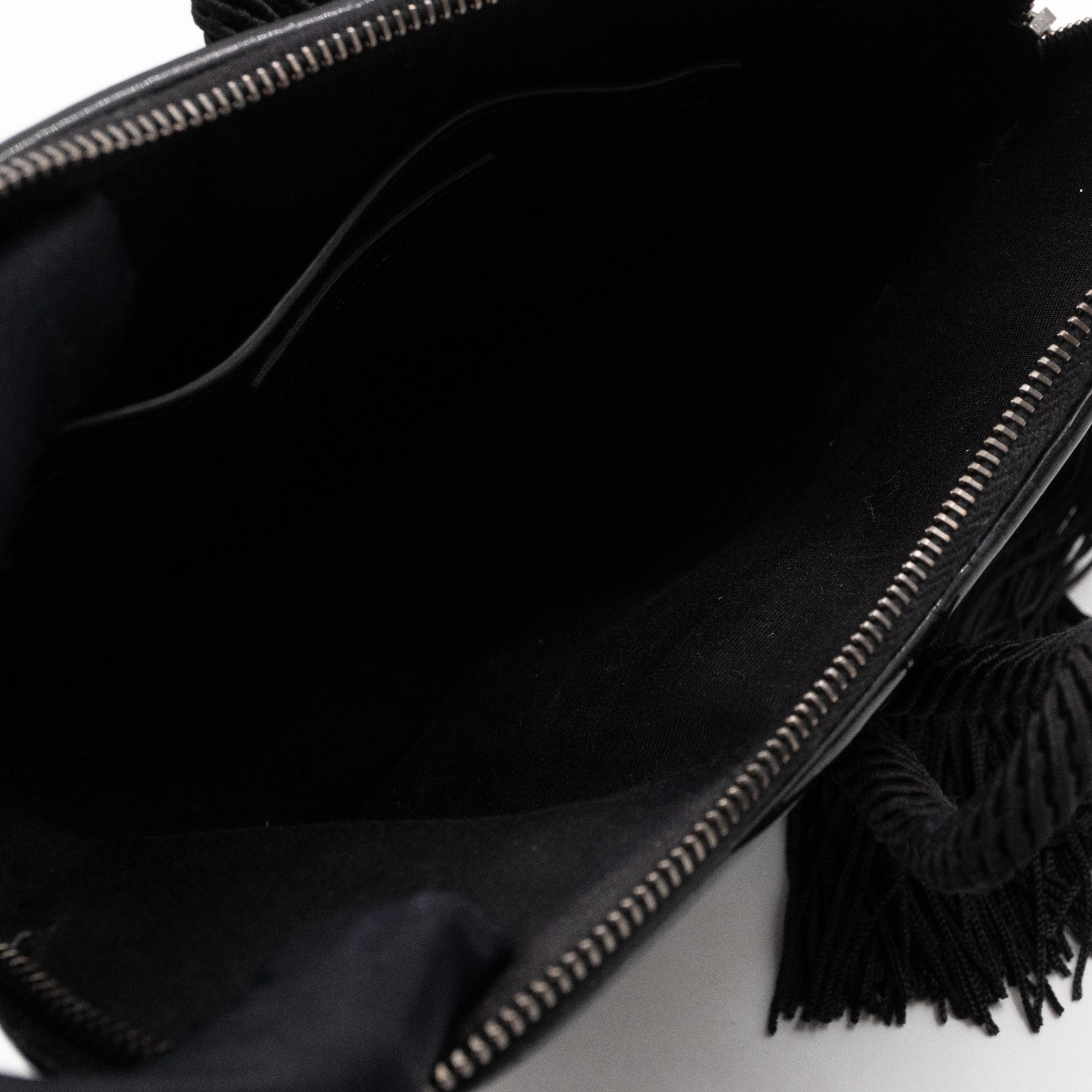 Sac Coeur Heart Clutch Black Croc Embossed Patent Leather