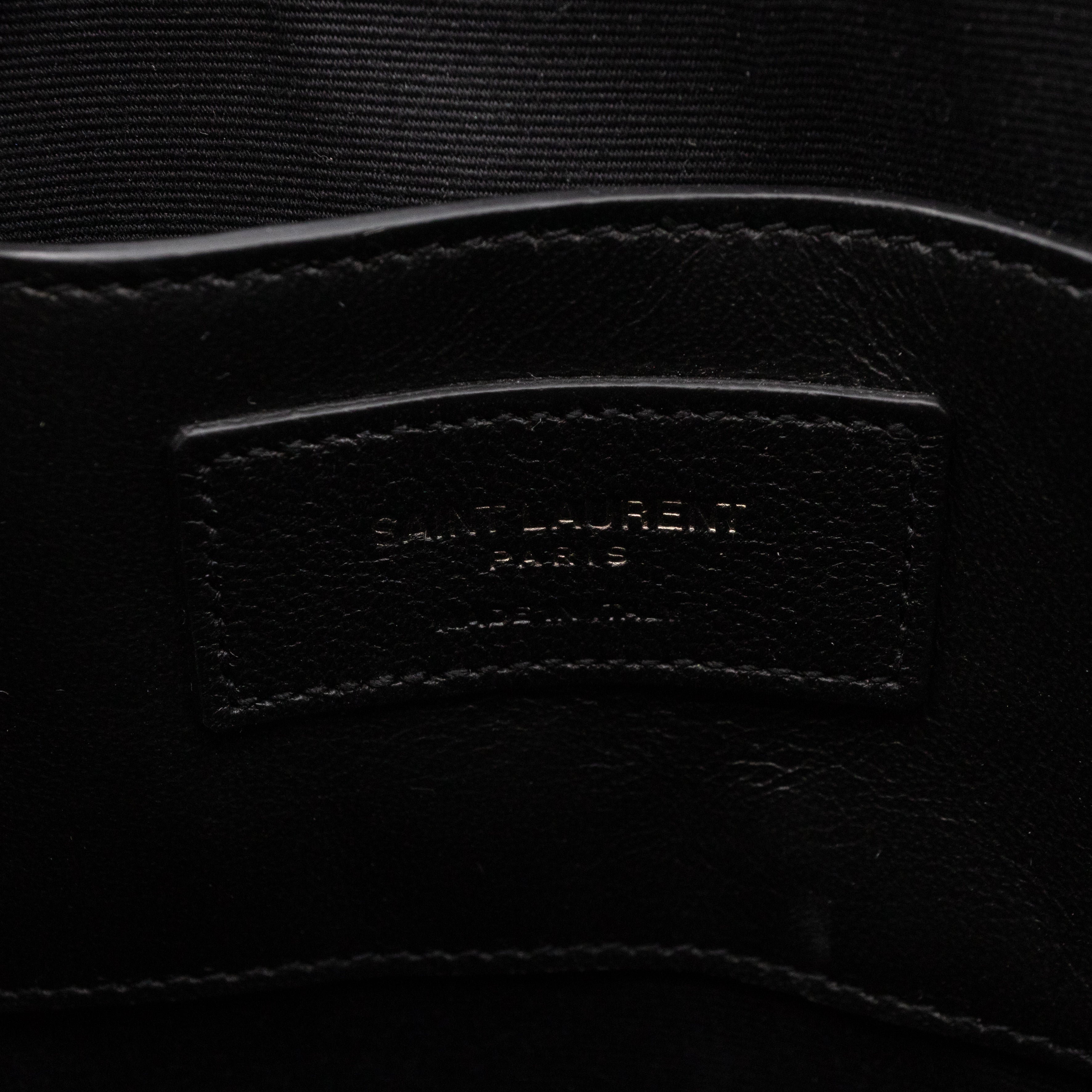 Sac Coeur Heart Clutch Black Croc Embossed Patent Leather