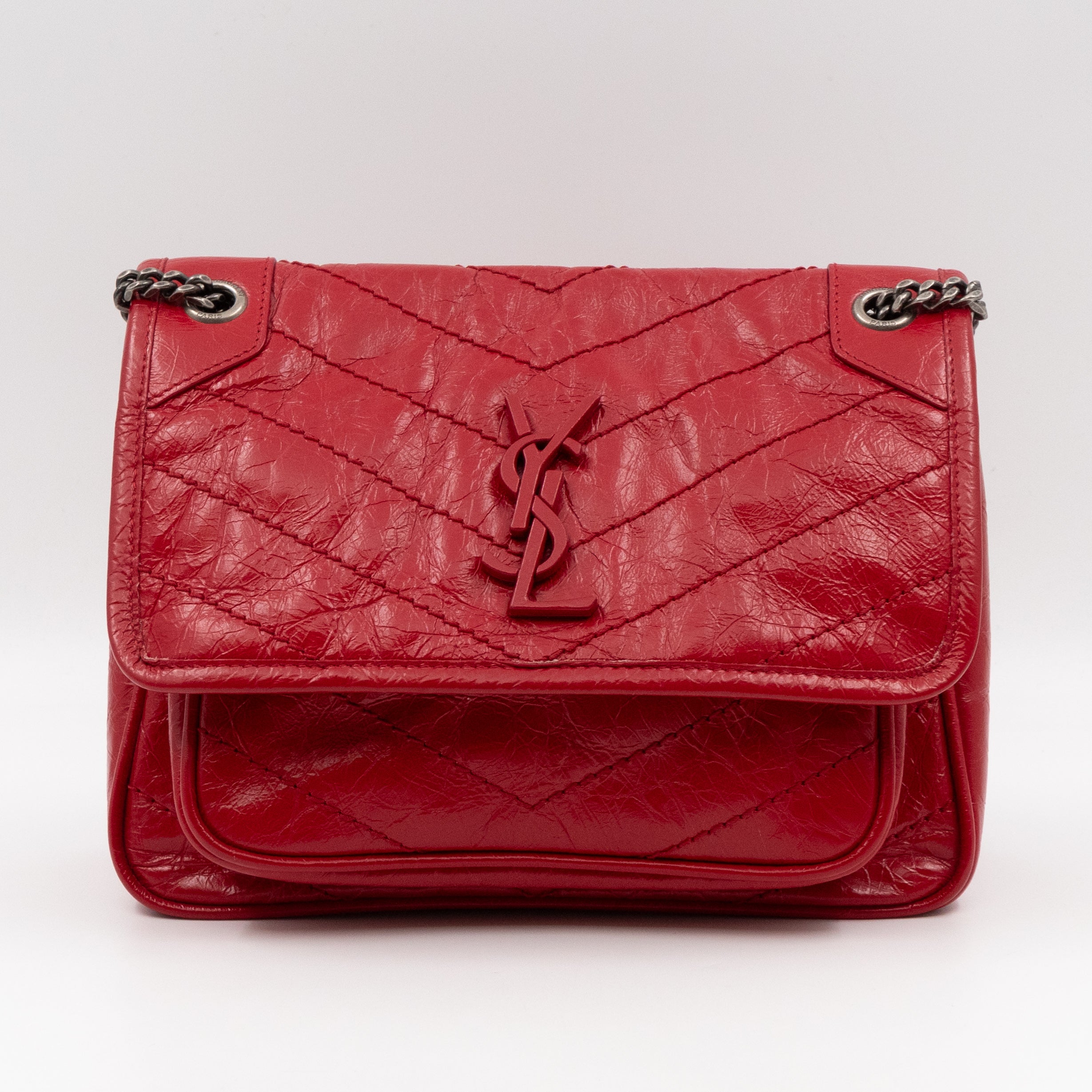 Niki Baby Red Vintage Style Leather