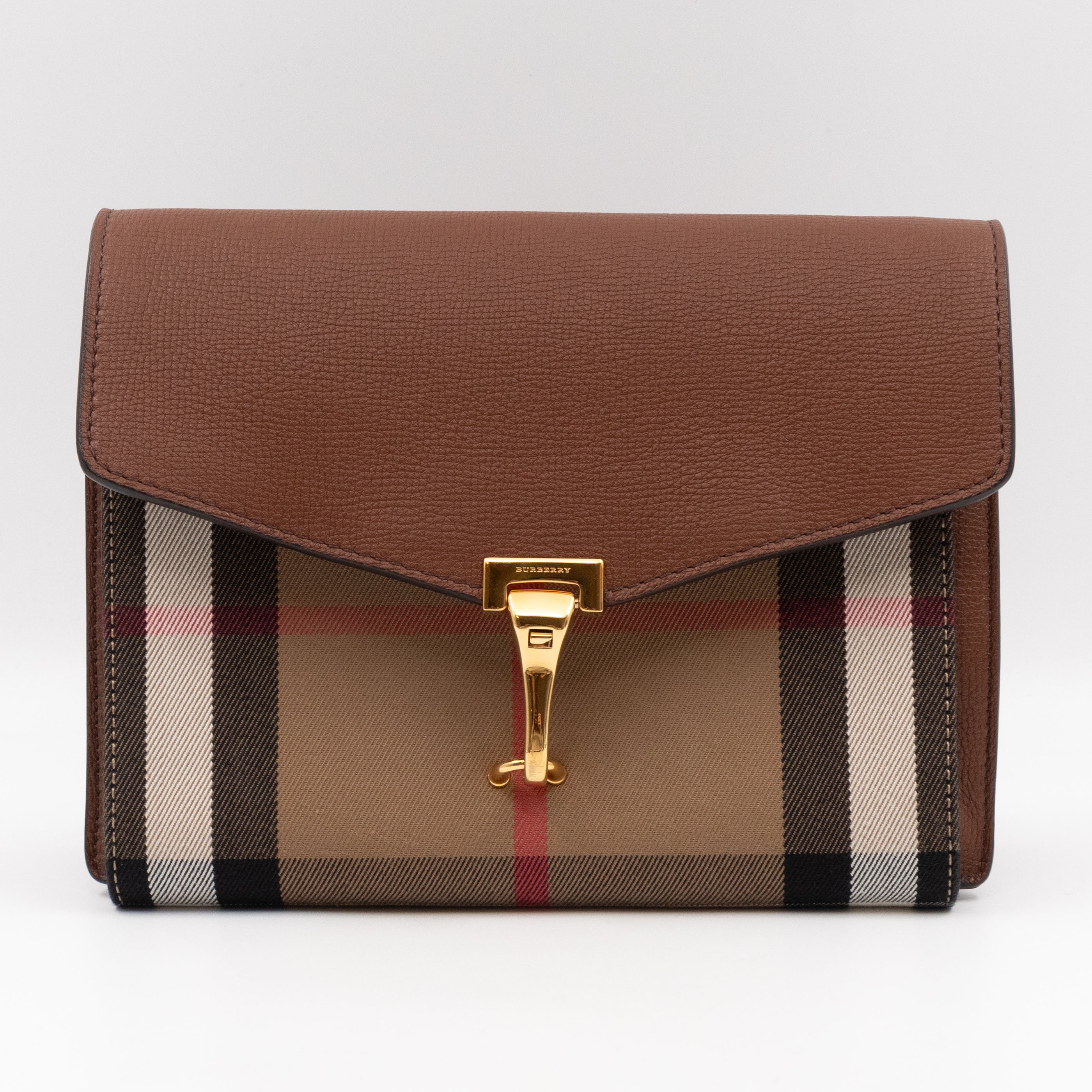 Macken Crossbody Bag House Check & Brown Leather