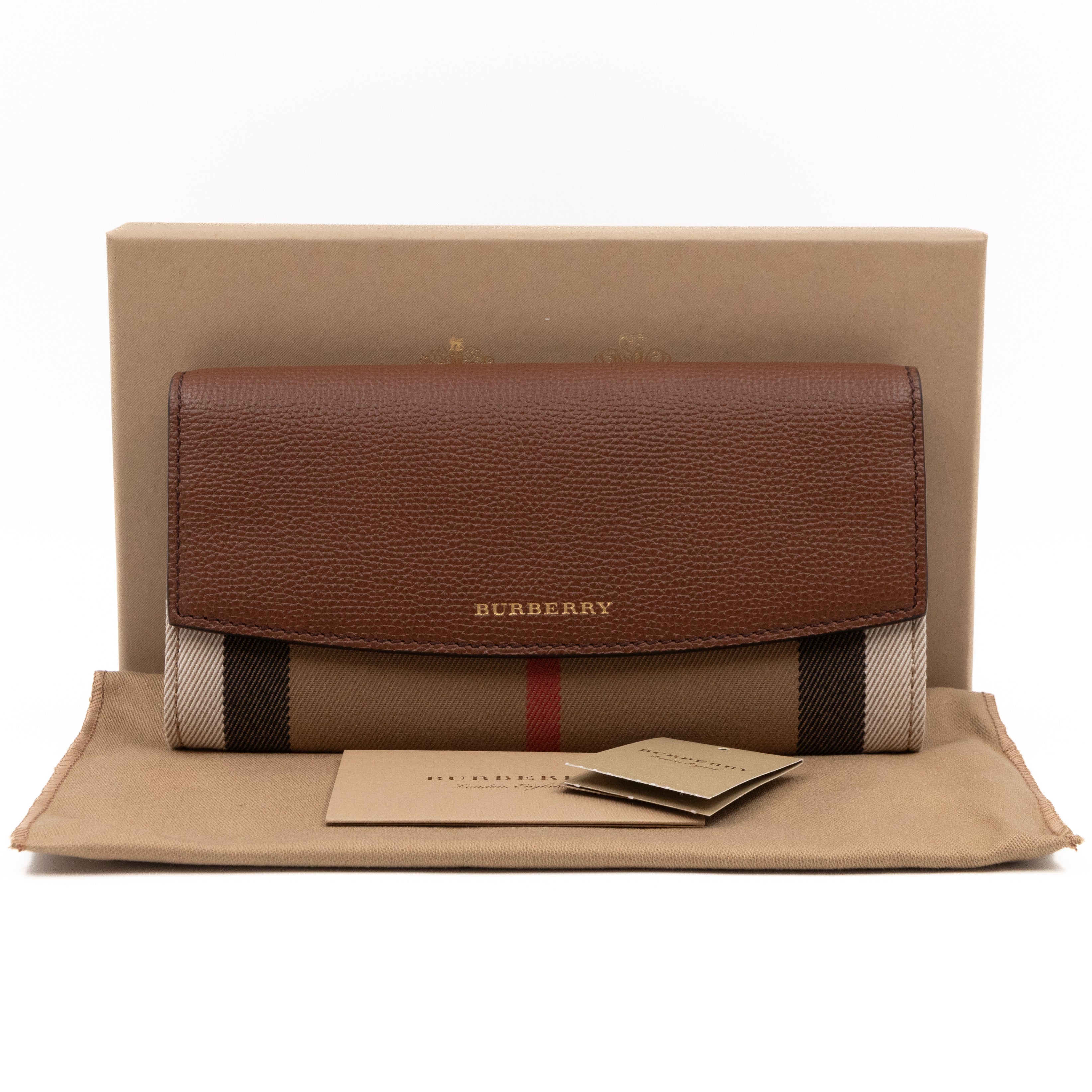 Continental Wallet House Check & Tan Leather