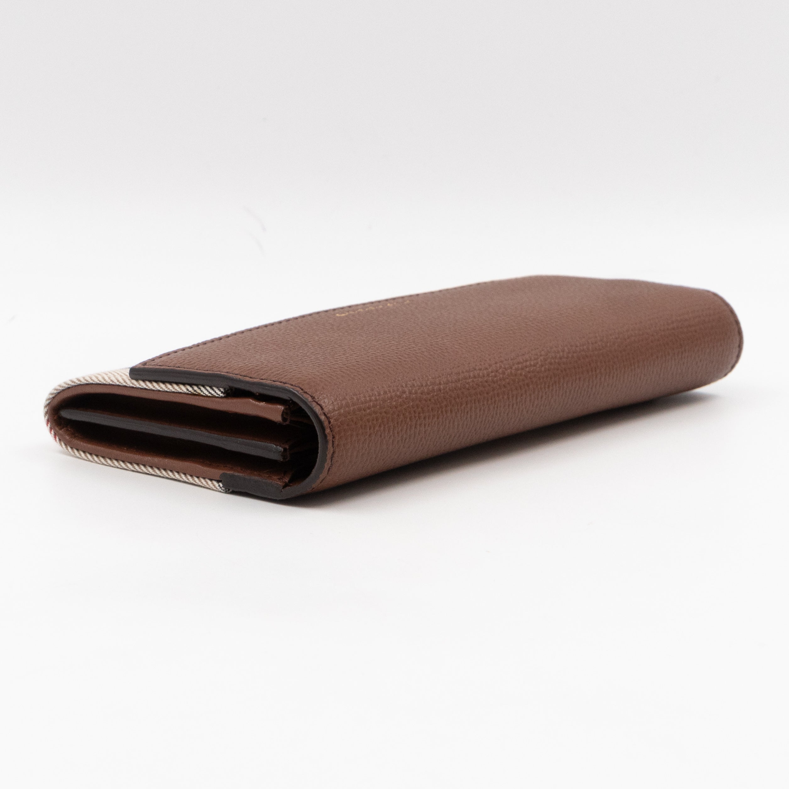 Continental Wallet House Check & Tan Leather