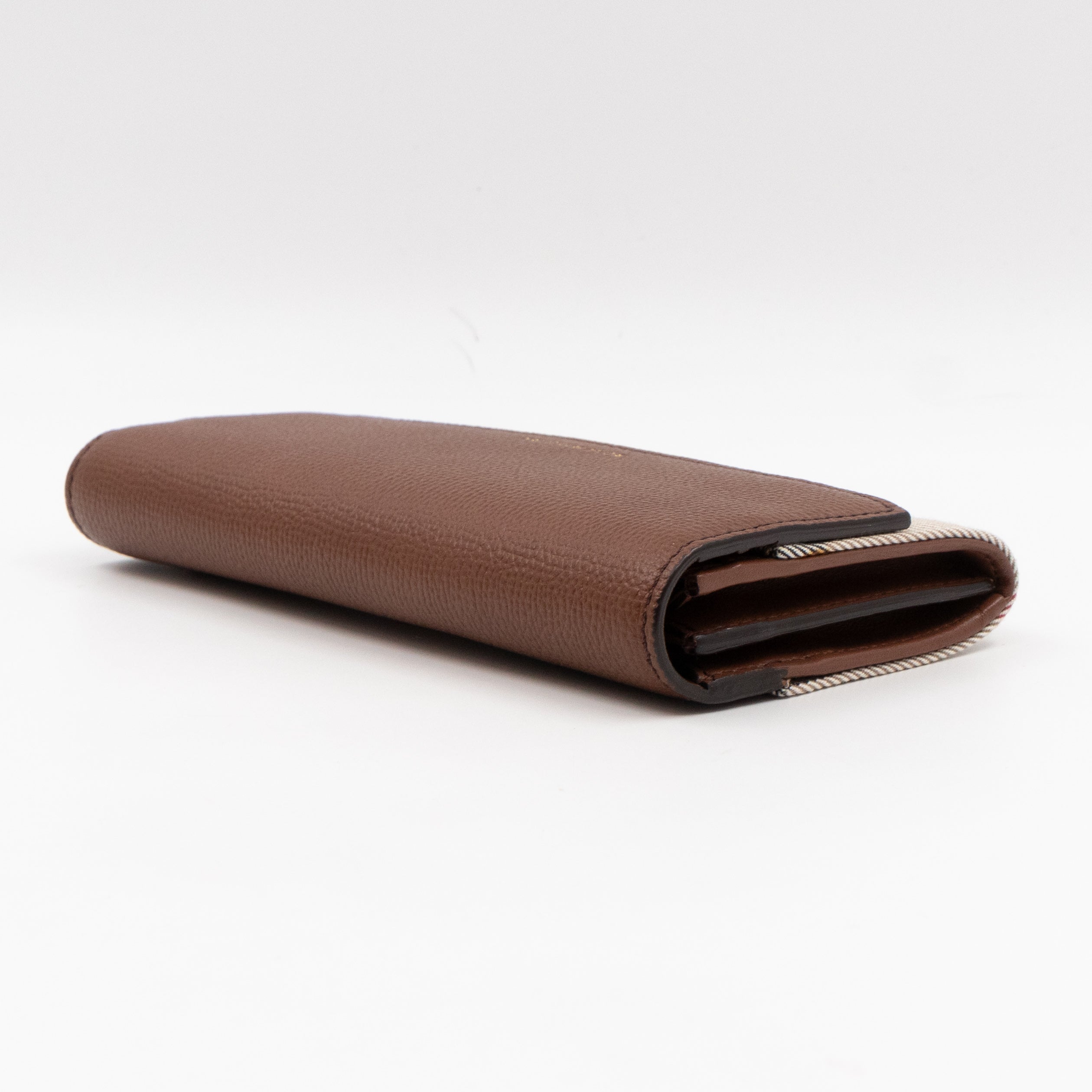Continental Wallet House Check & Tan Leather