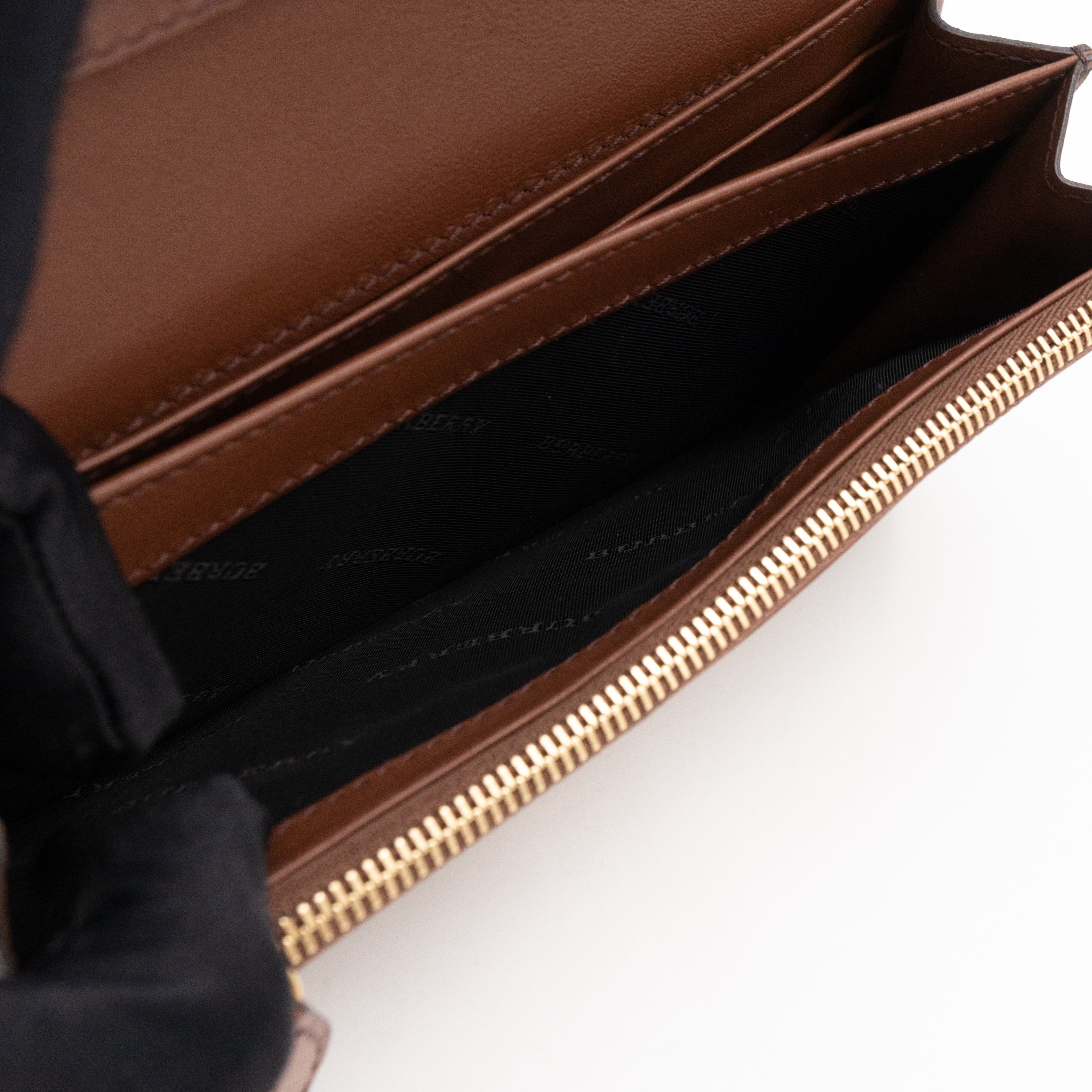 Continental Wallet House Check & Tan Leather