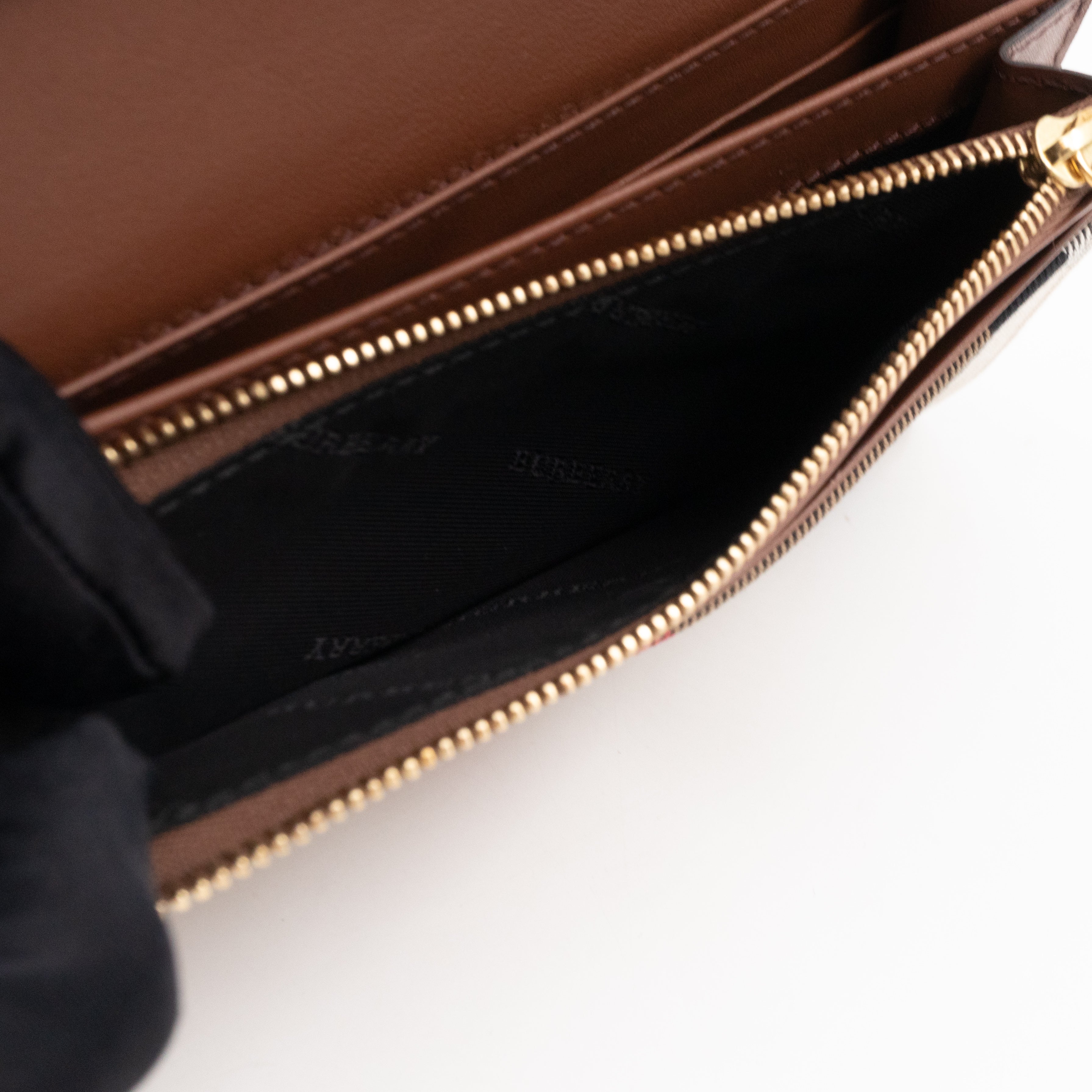 Continental Wallet House Check & Tan Leather
