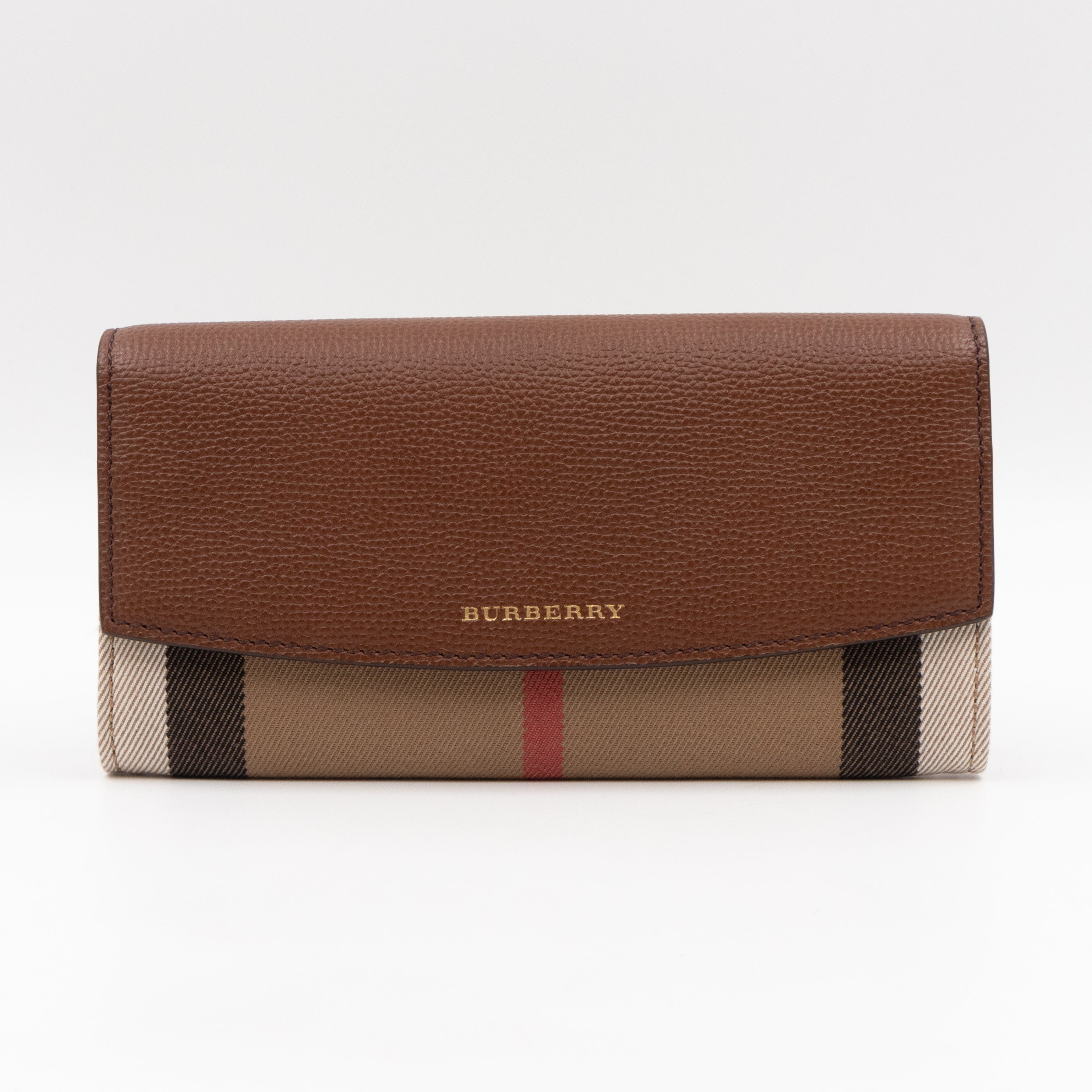 Continental Wallet House Check & Tan Leather