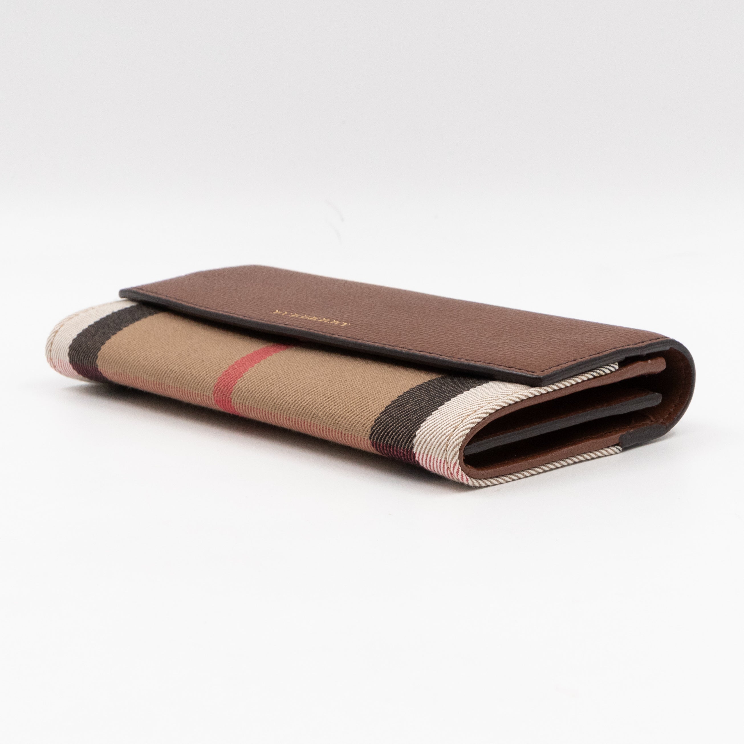 Continental Wallet House Check & Tan Leather