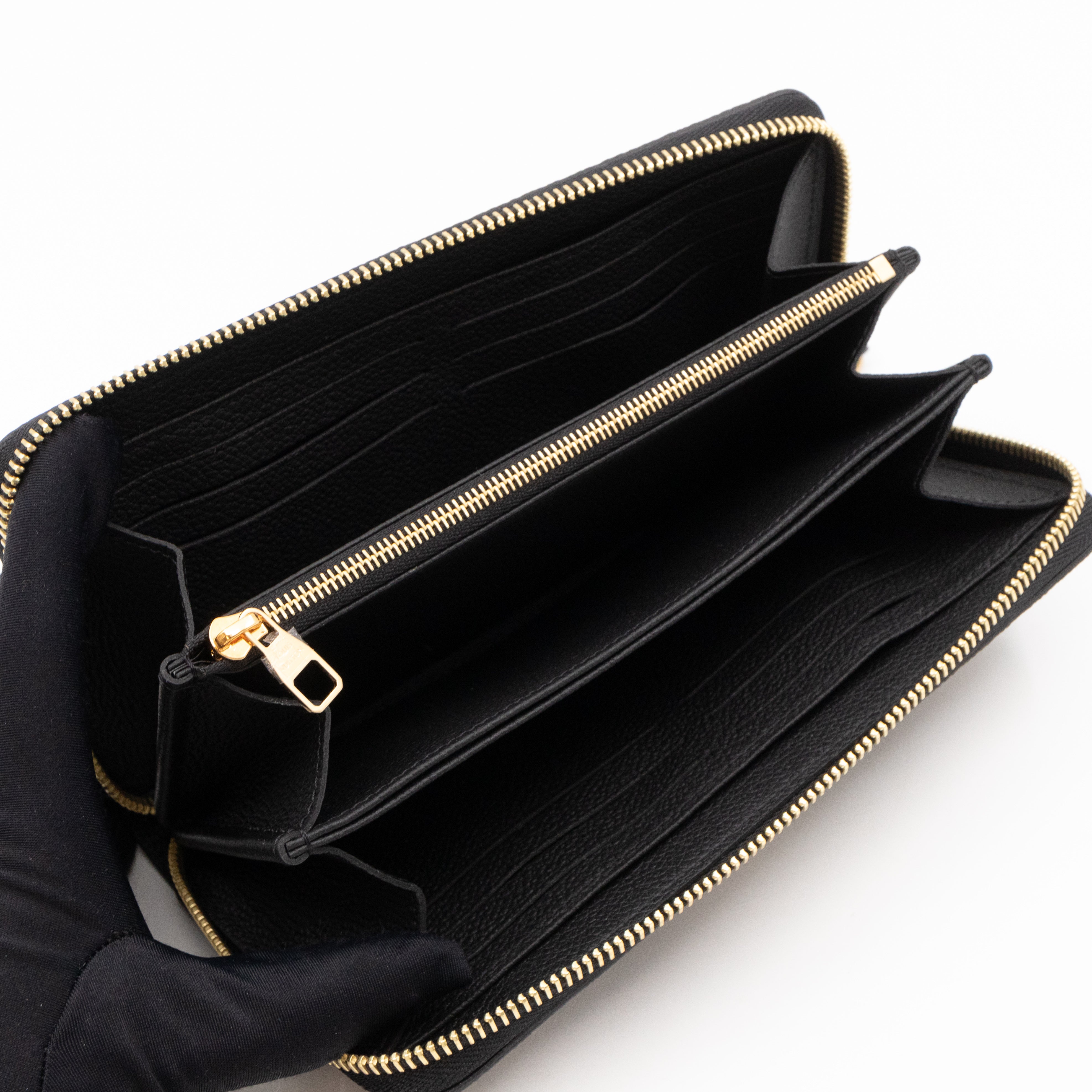 Zippy Wallet Black Monogram Empreinte Bi-color