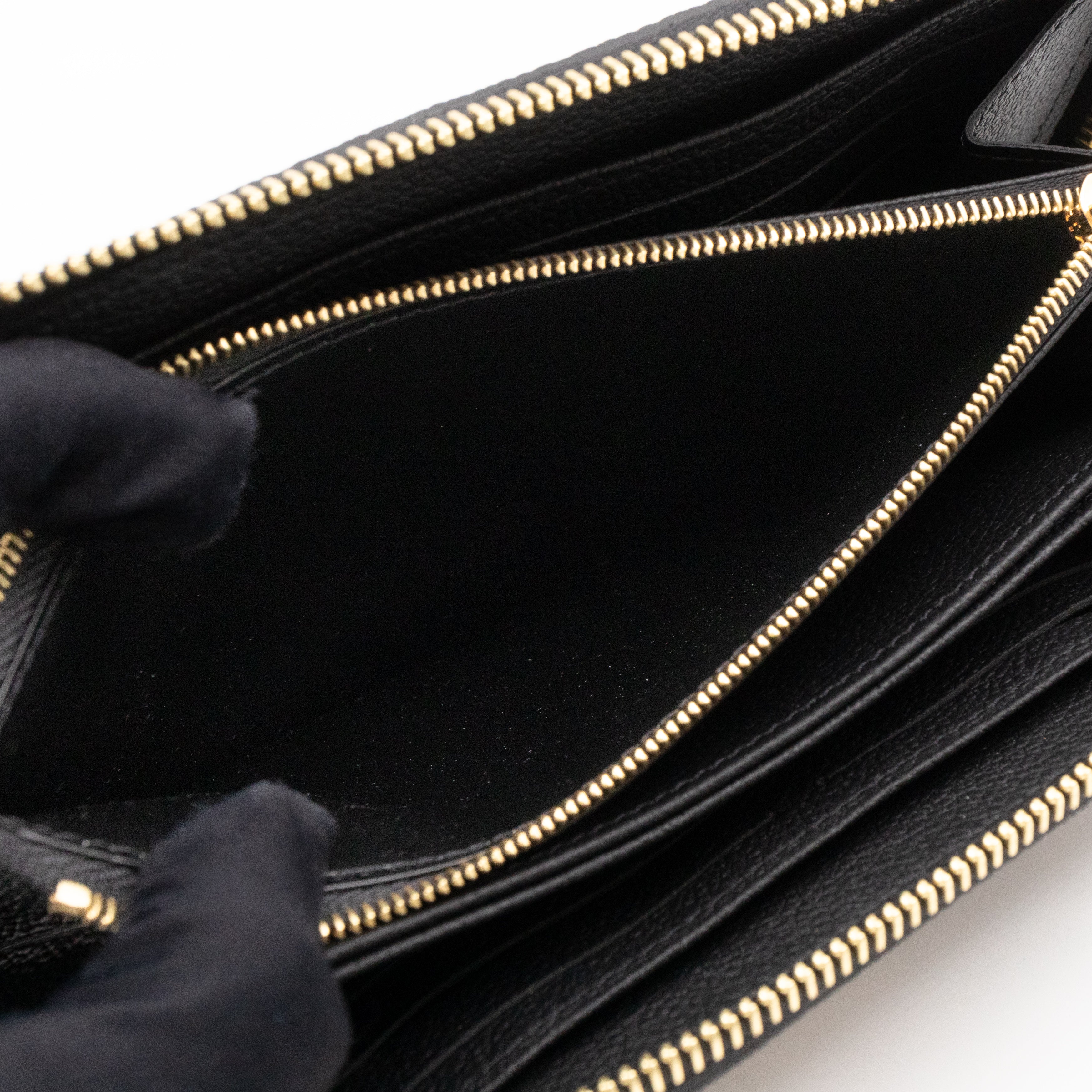 Zippy Wallet Black Monogram Empreinte Bi-color
