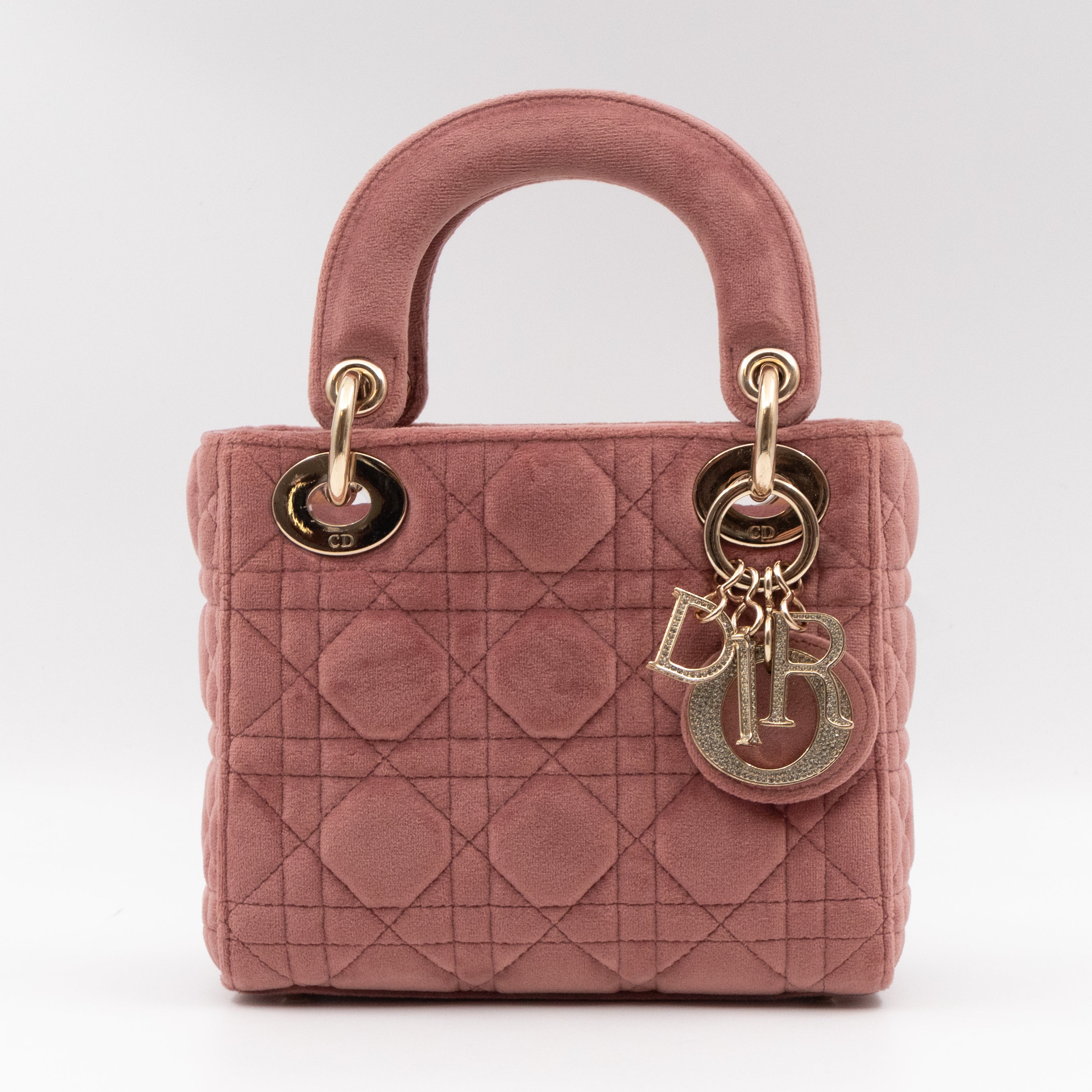 Lady Dior Mini Blush Pink Velvet