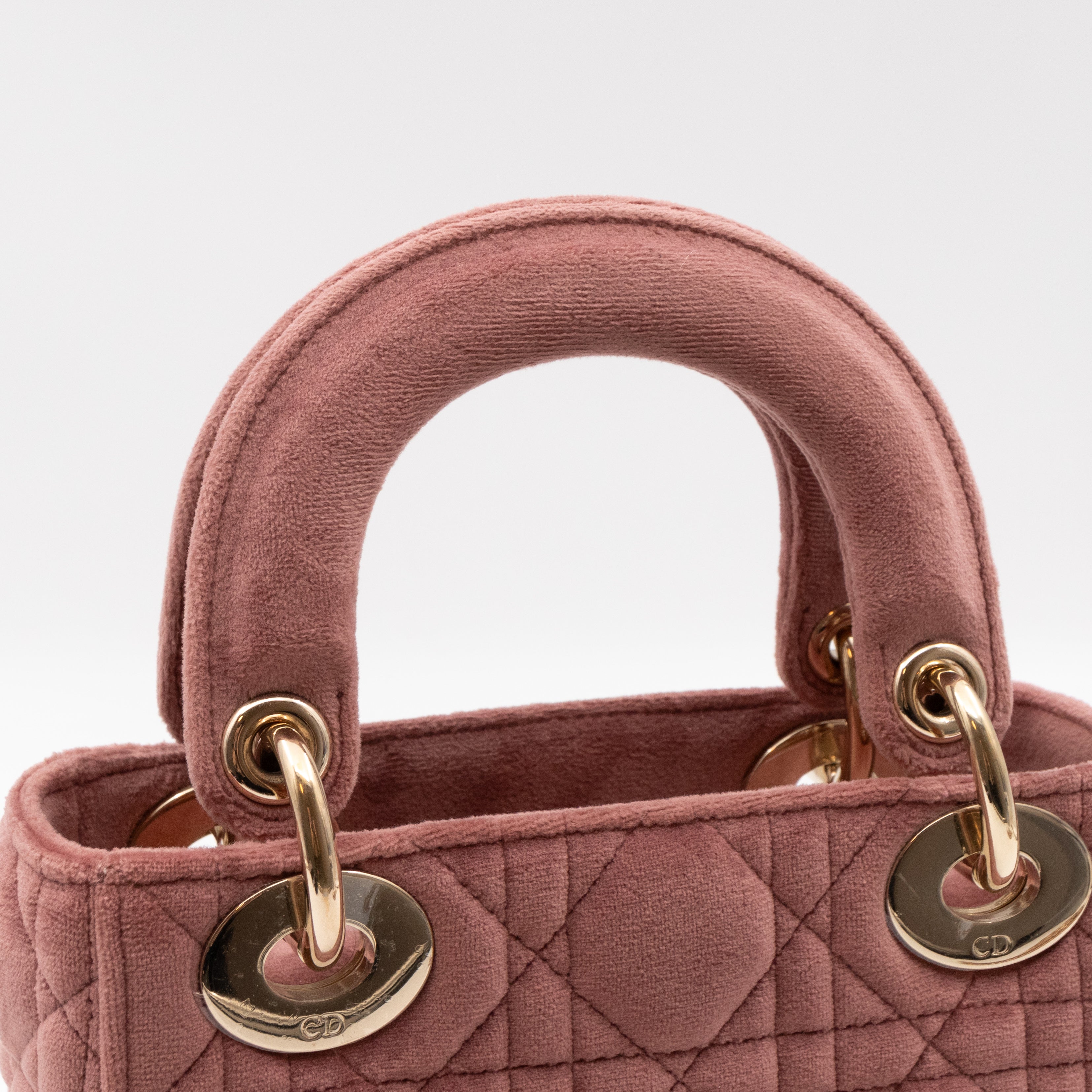 Lady Dior Mini Blush Pink Velvet