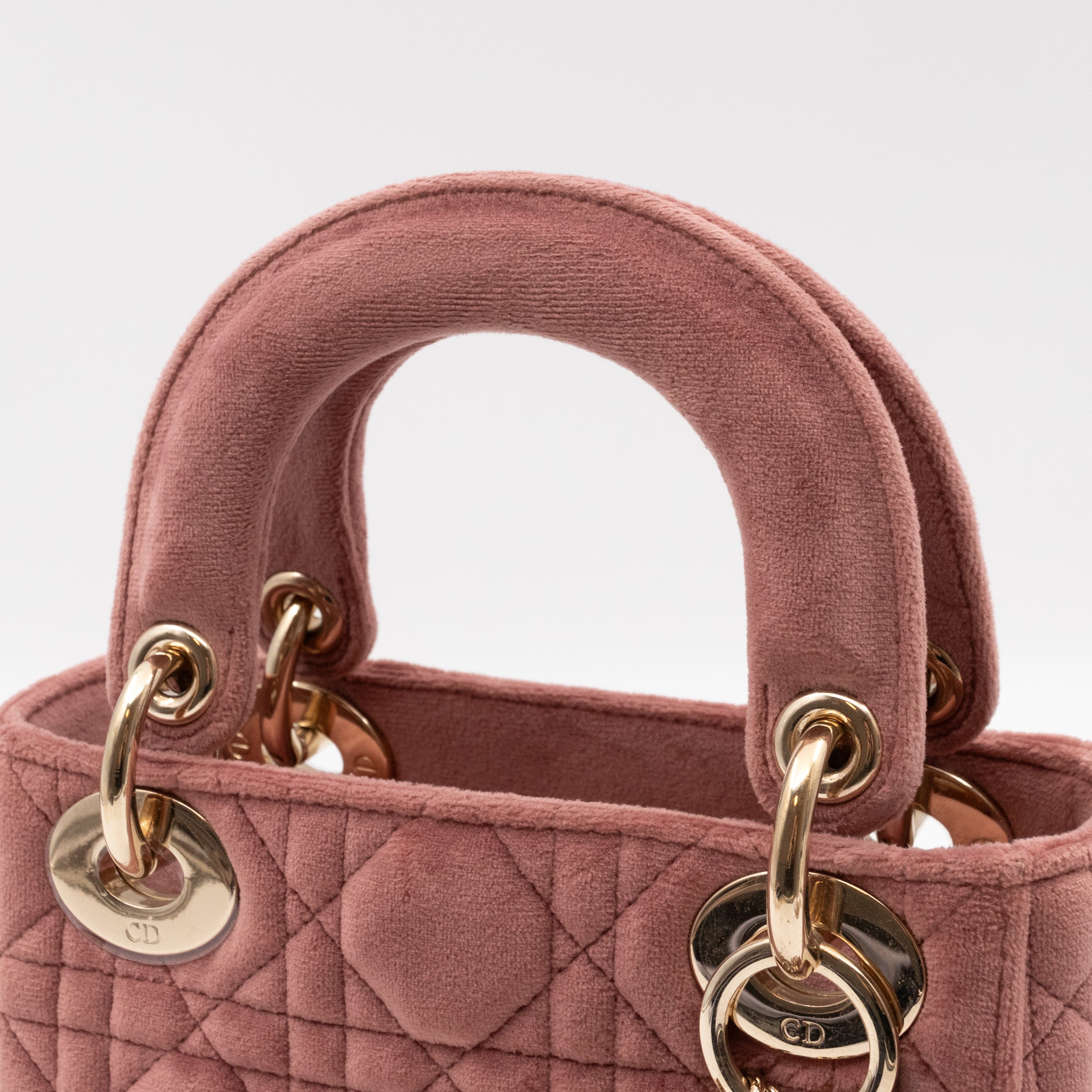 Lady Dior Mini Blush Pink Velvet