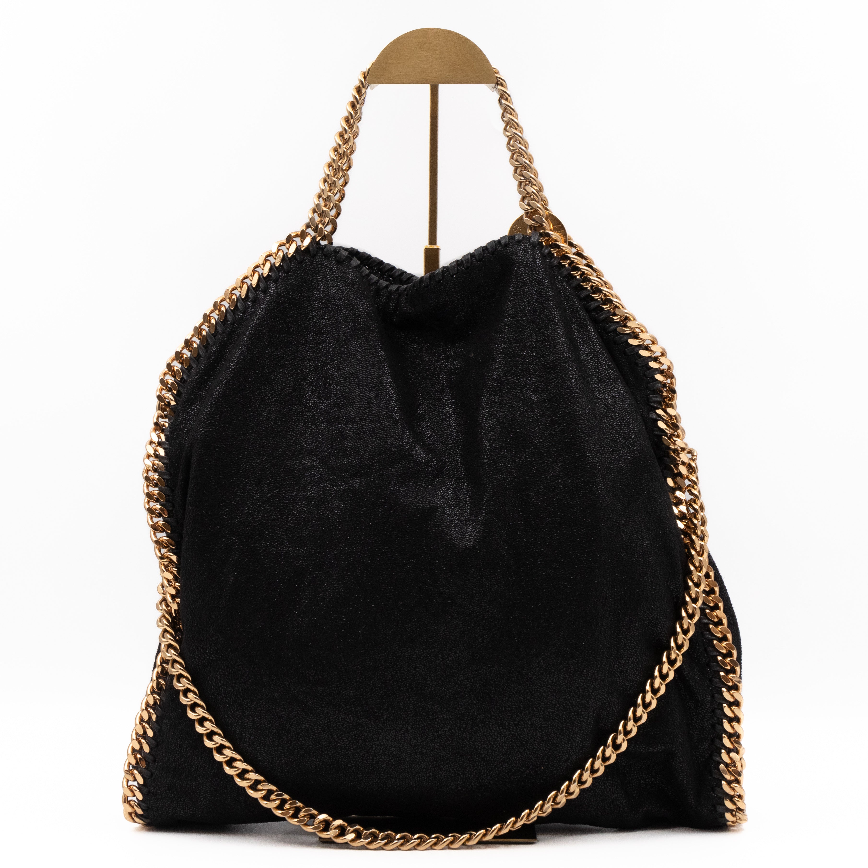 Falabella Fold Over Tote Black Gold