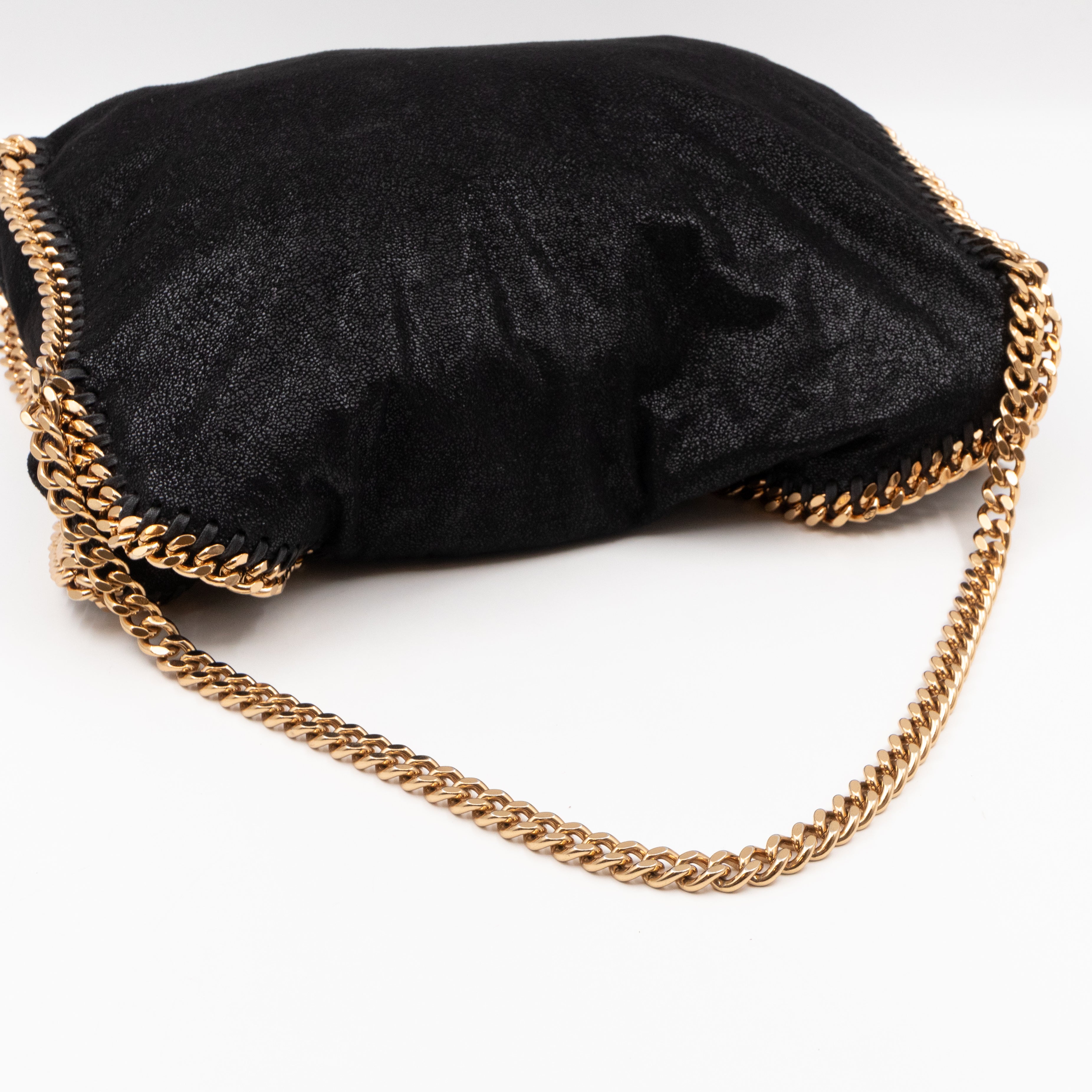 Falabella Fold Over Tote Black Gold