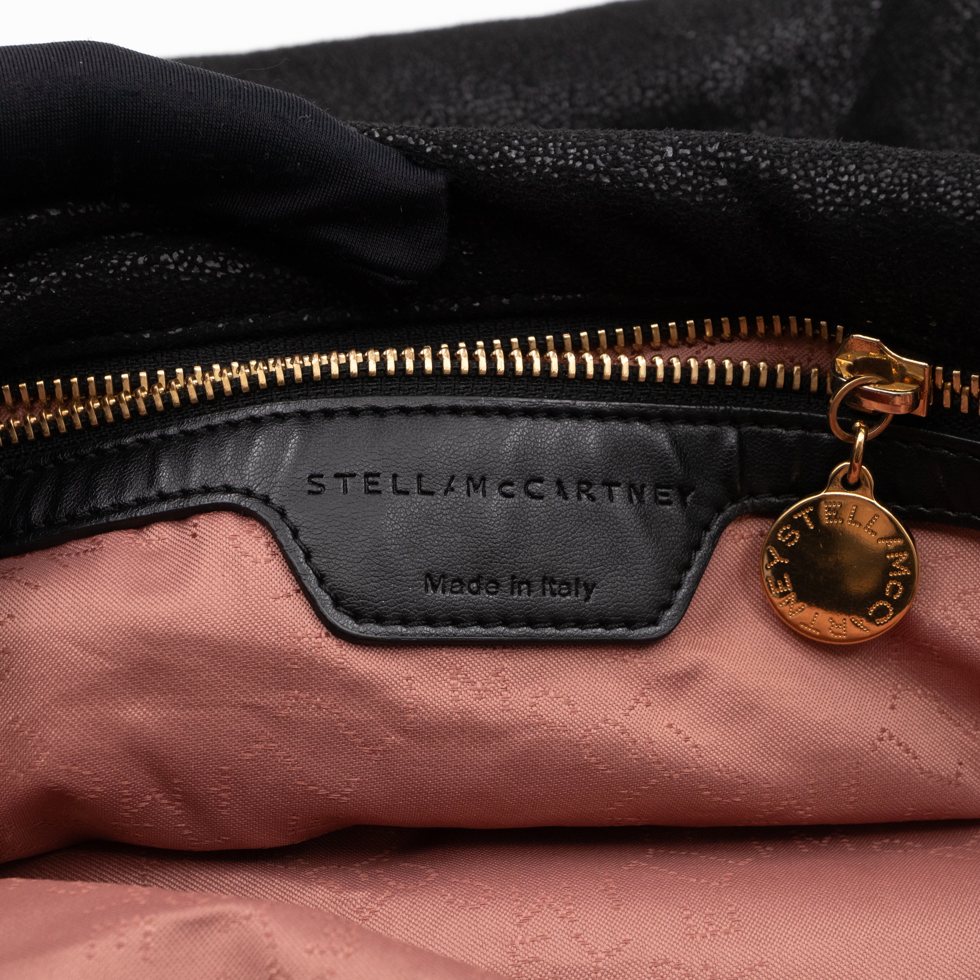 Falabella Fold Over Tote Black Gold