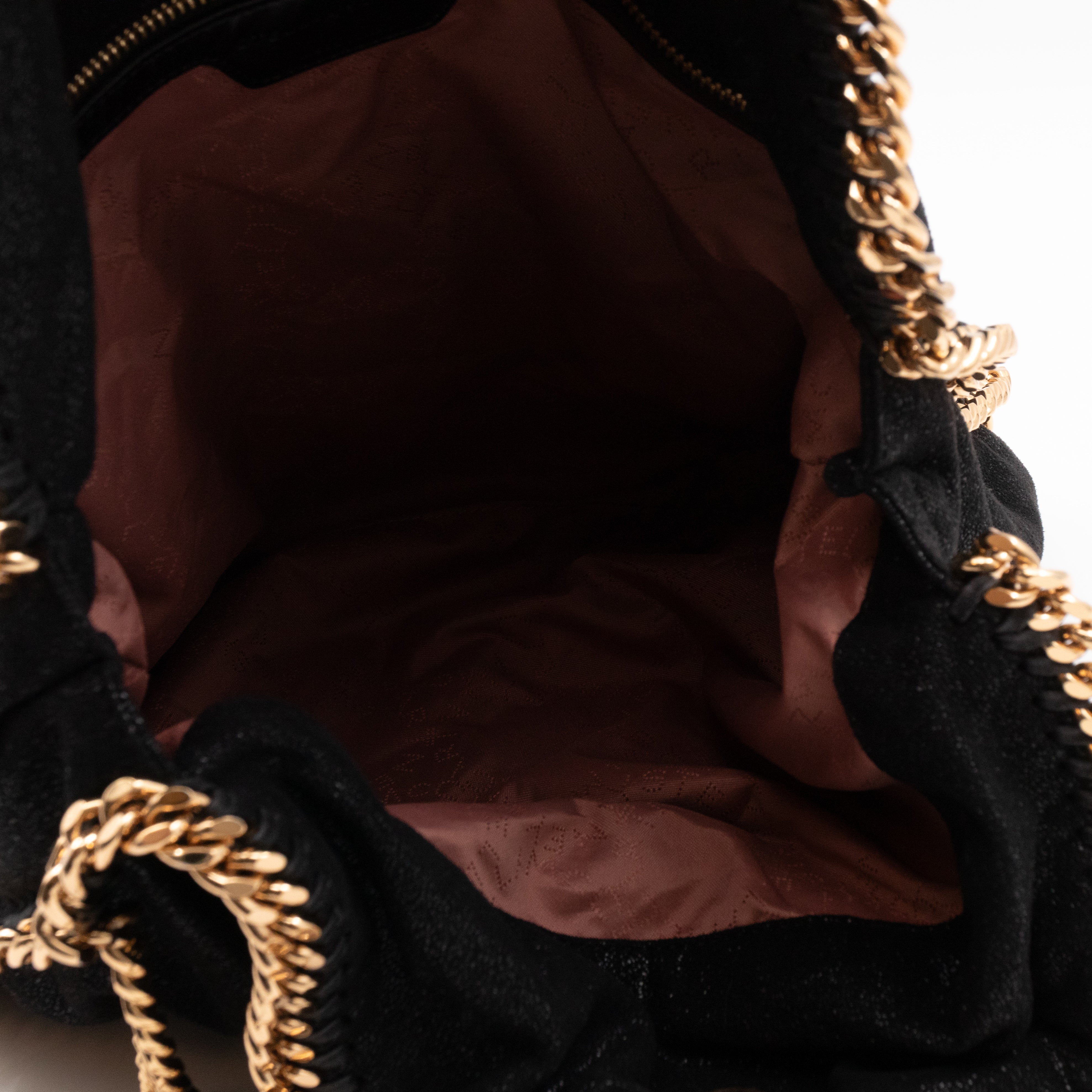 Falabella Fold Over Tote Black Gold