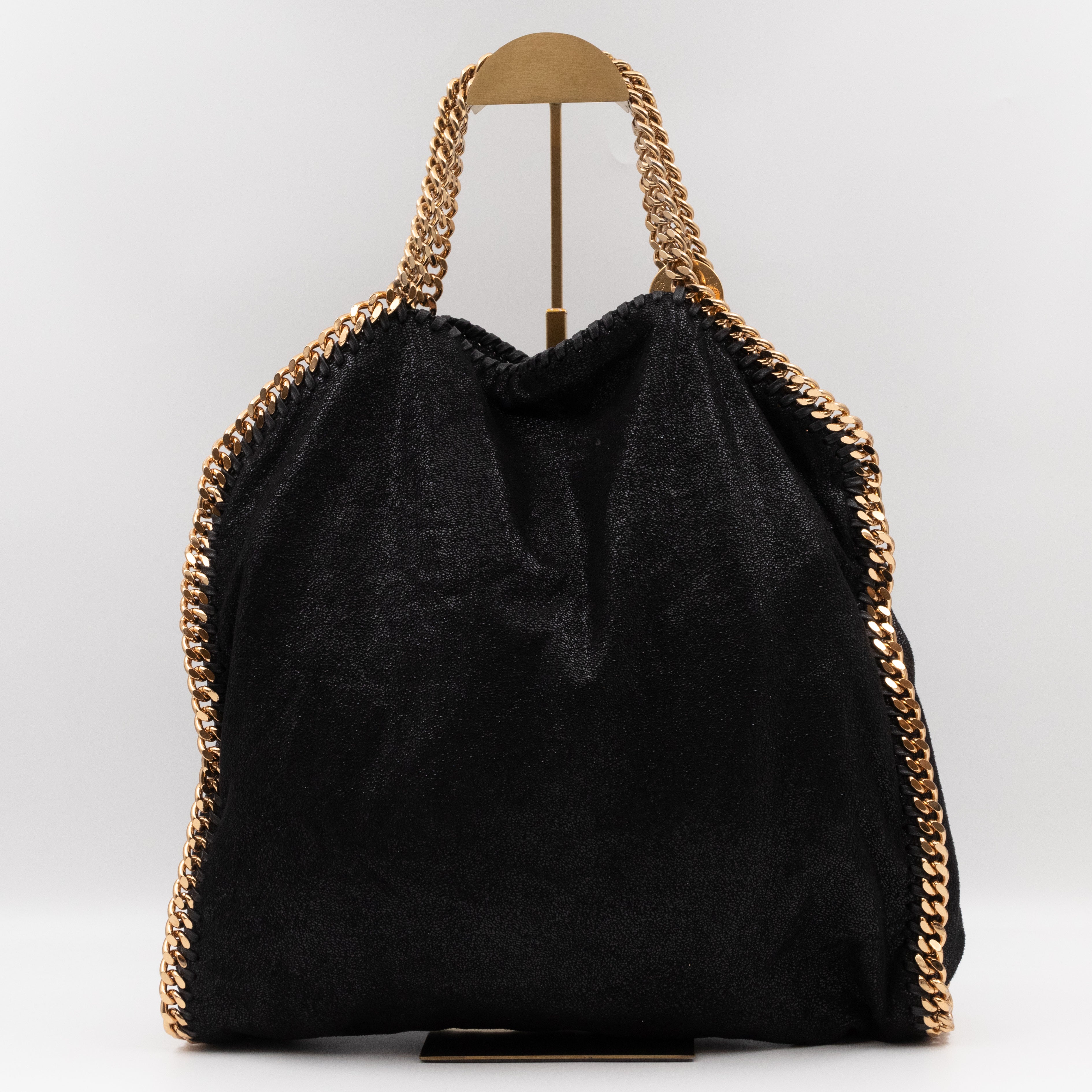 Falabella Fold Over Tote Black Gold