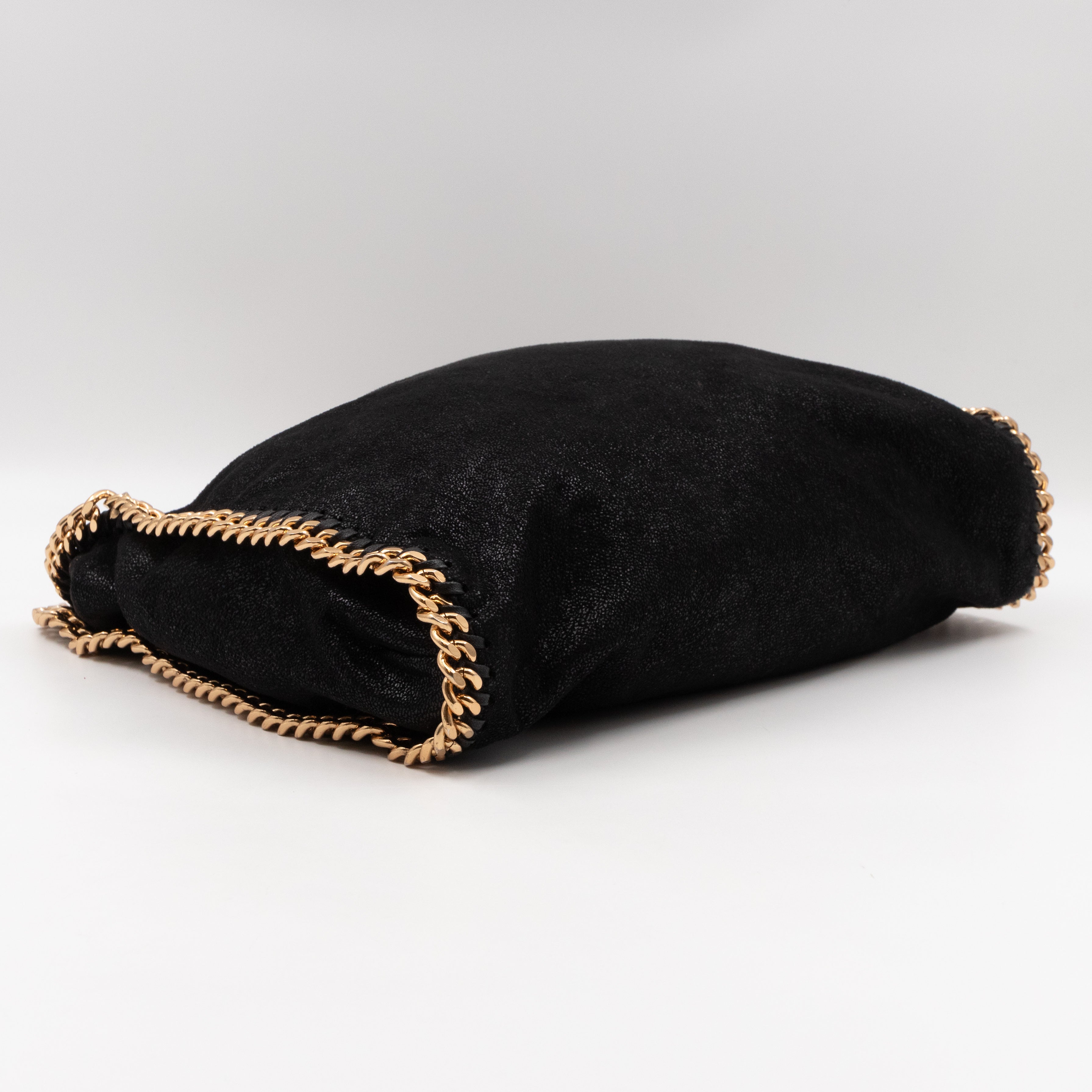 Falabella Fold Over Tote Black Gold