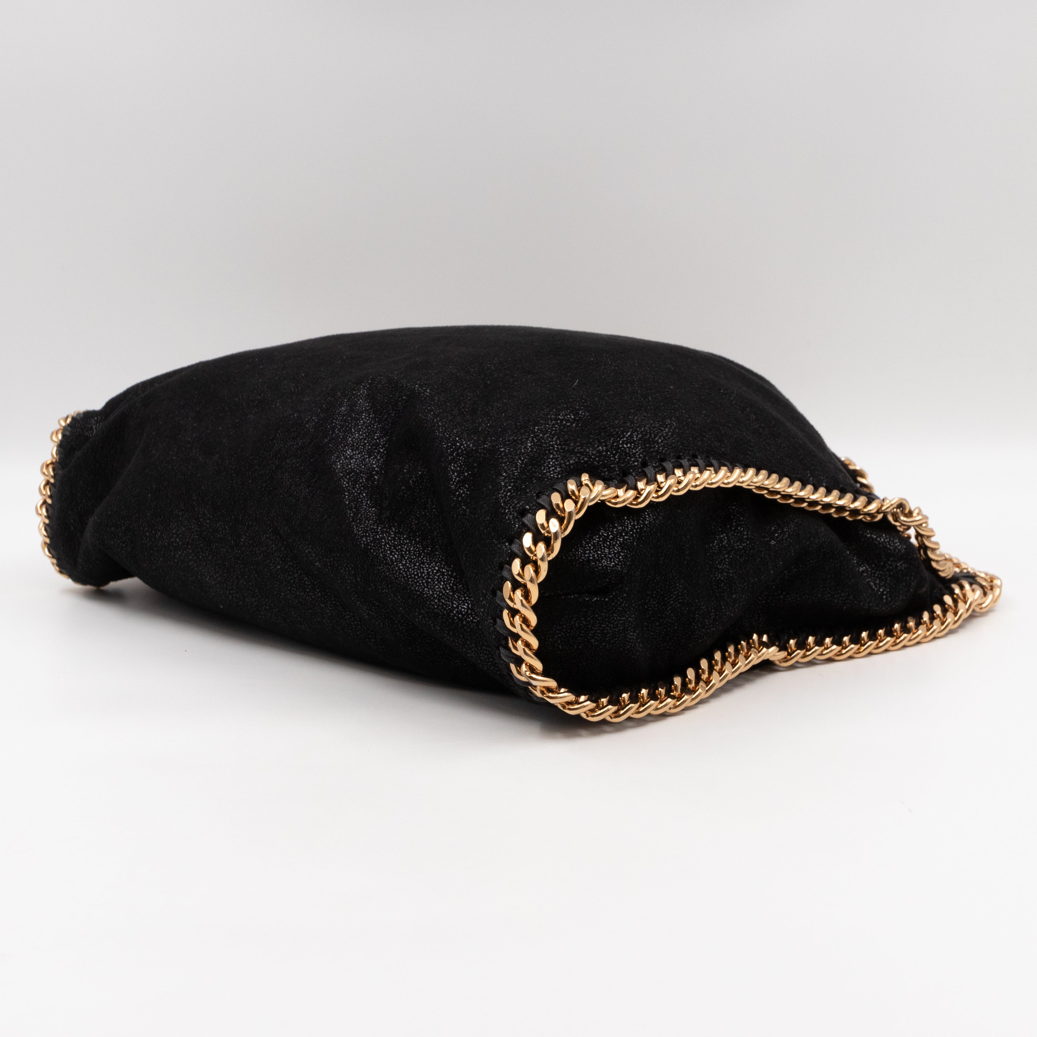 Falabella Fold Over Tote Black Gold