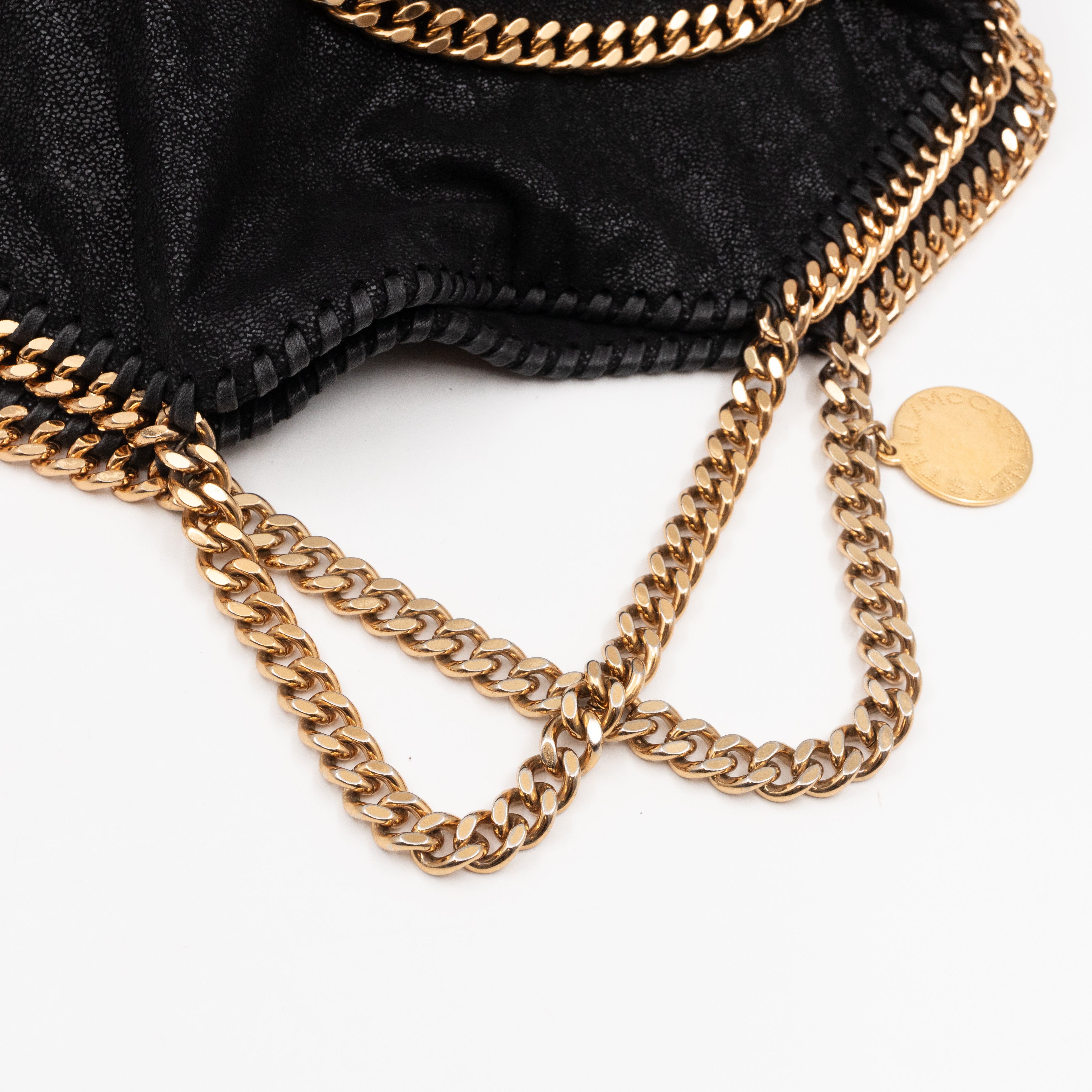 Falabella Fold Over Tote Black Gold