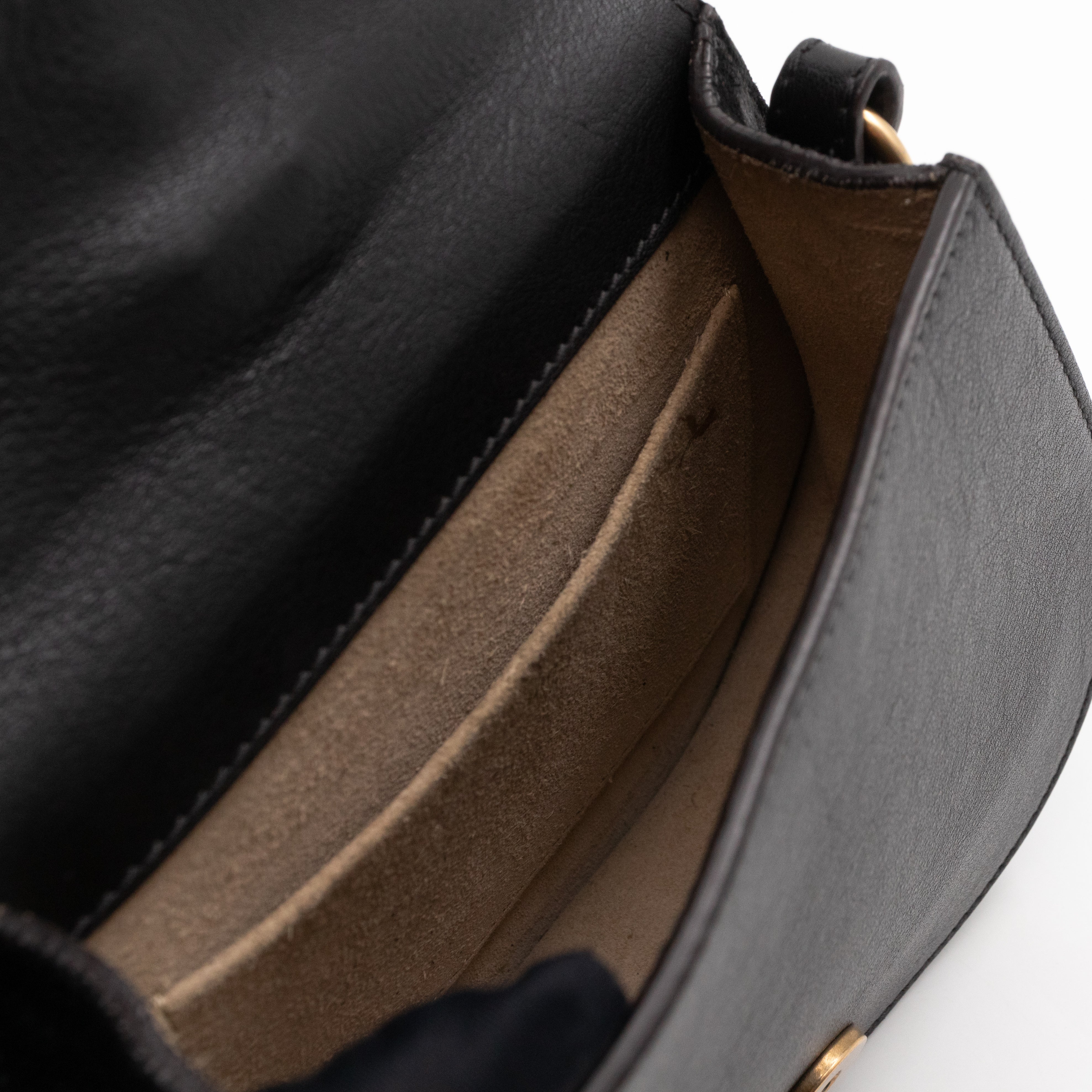 Small Nile Bracelet Bag Black Leather