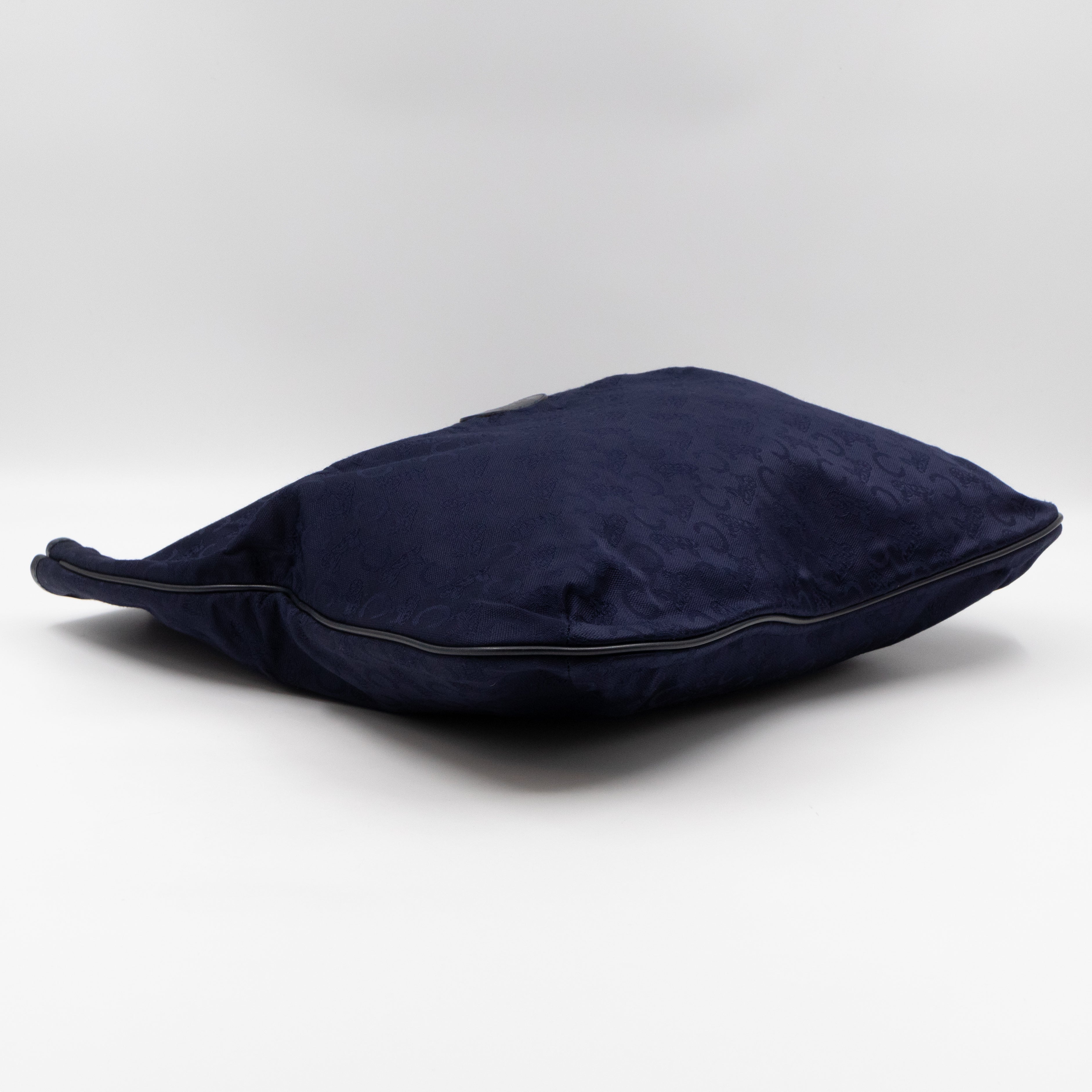 Vintage Noevir Fold over Large Tote Clutch Navy Canvas