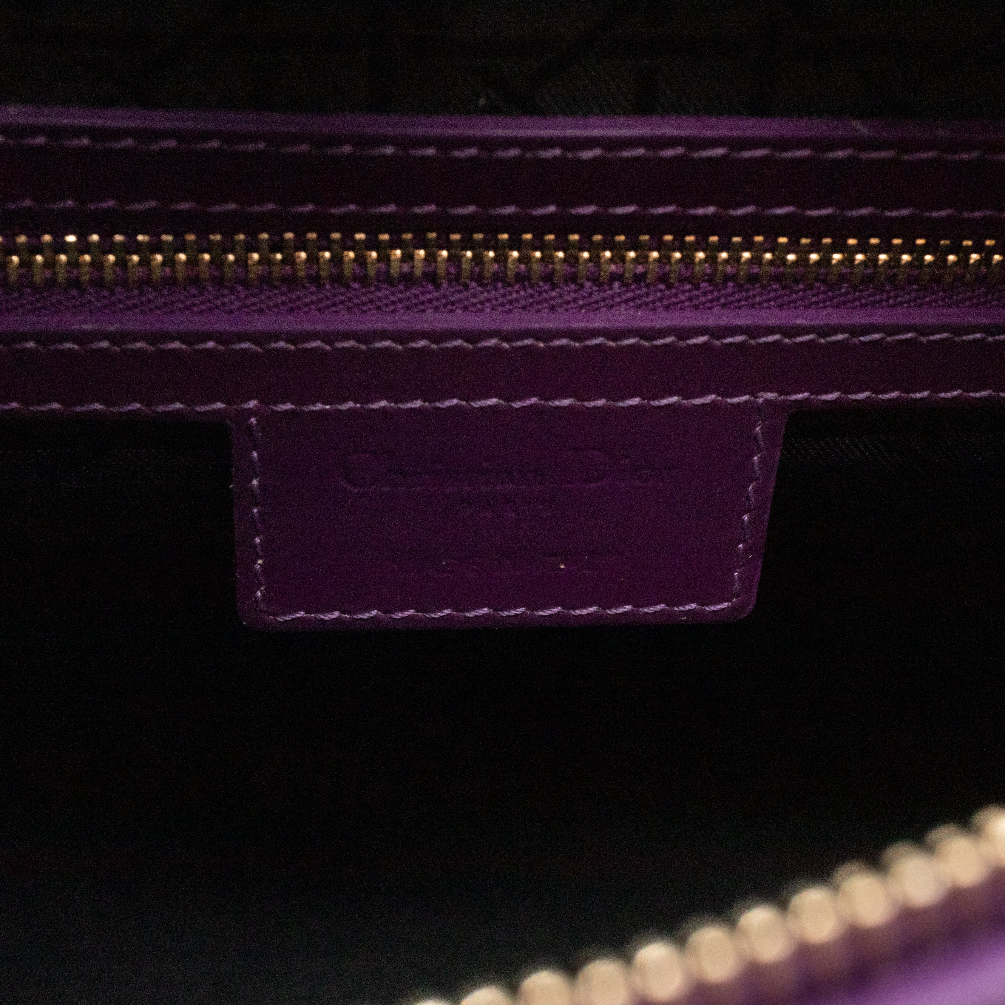 Lady Dior Large Purple Patent Leather