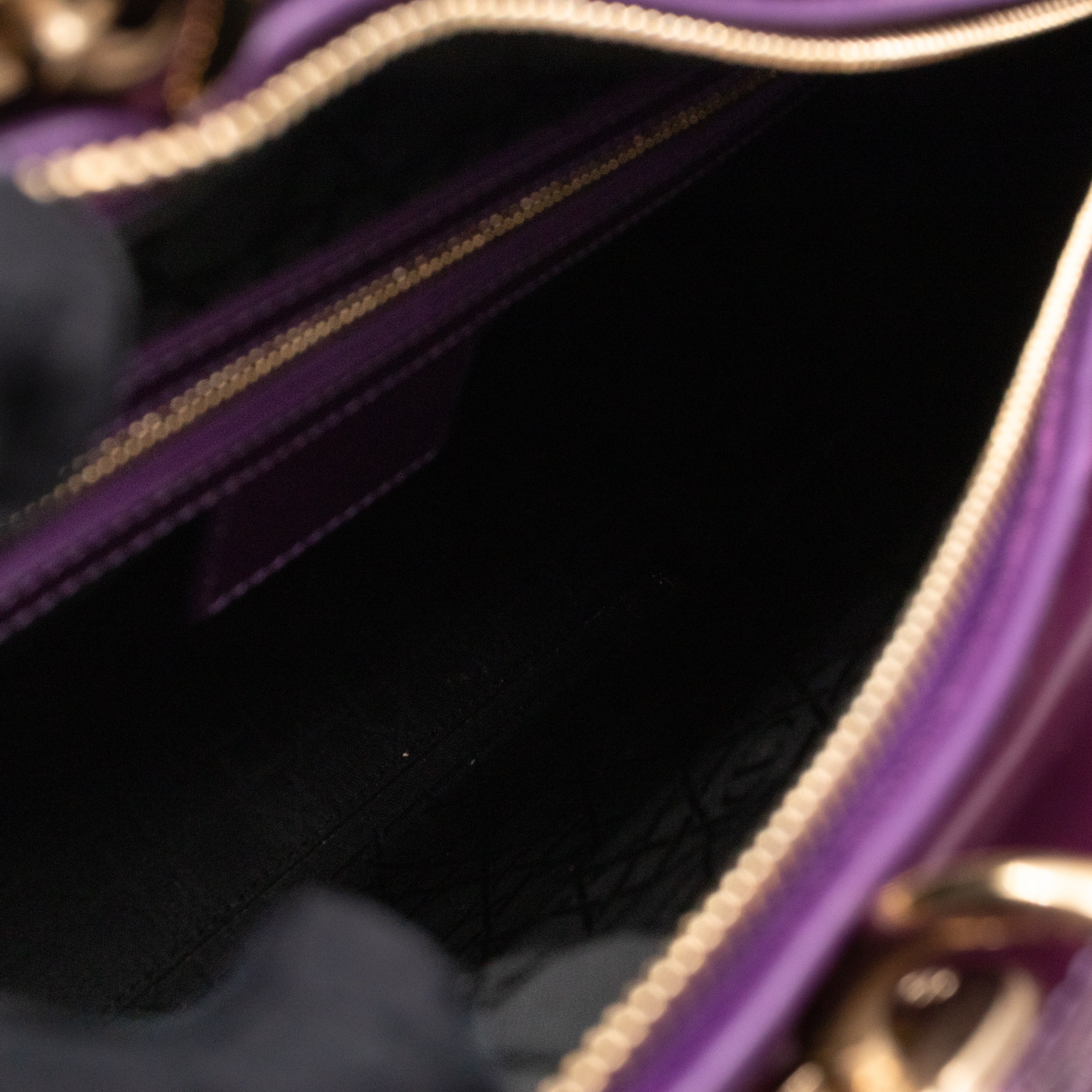 Lady Dior Large Purple Patent Leather