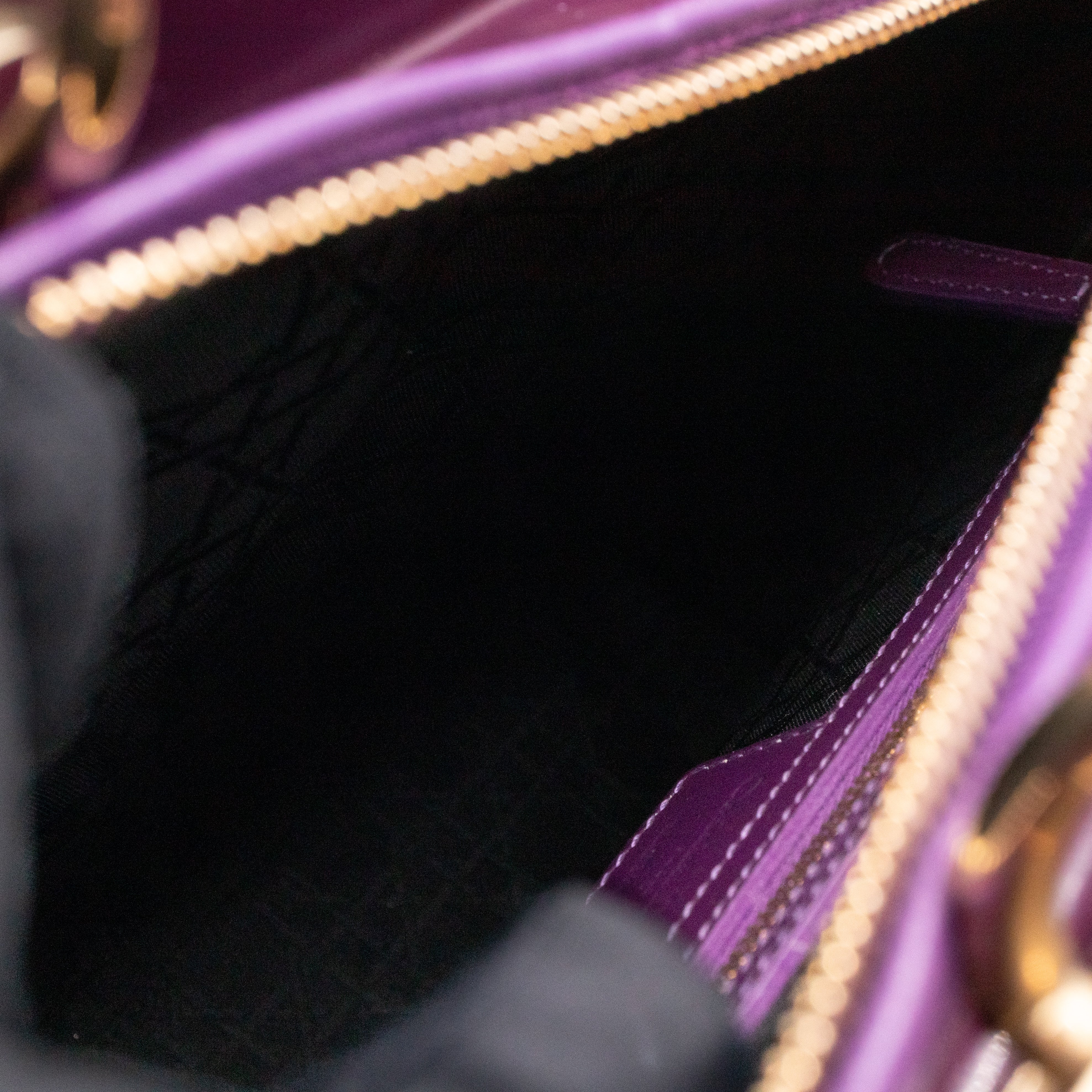 Lady Dior Large Purple Patent Leather