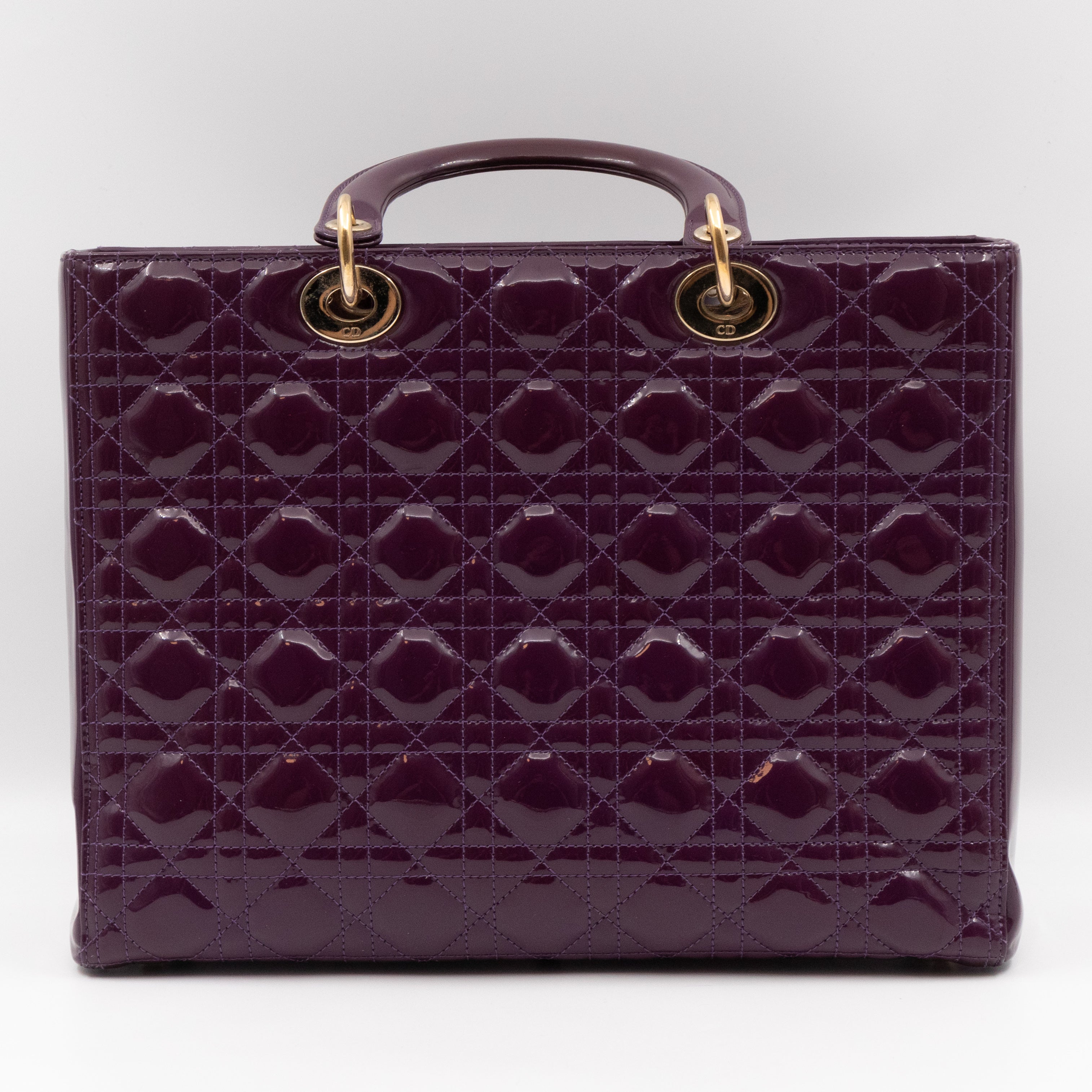 Lady Dior Large Purple Patent Leather