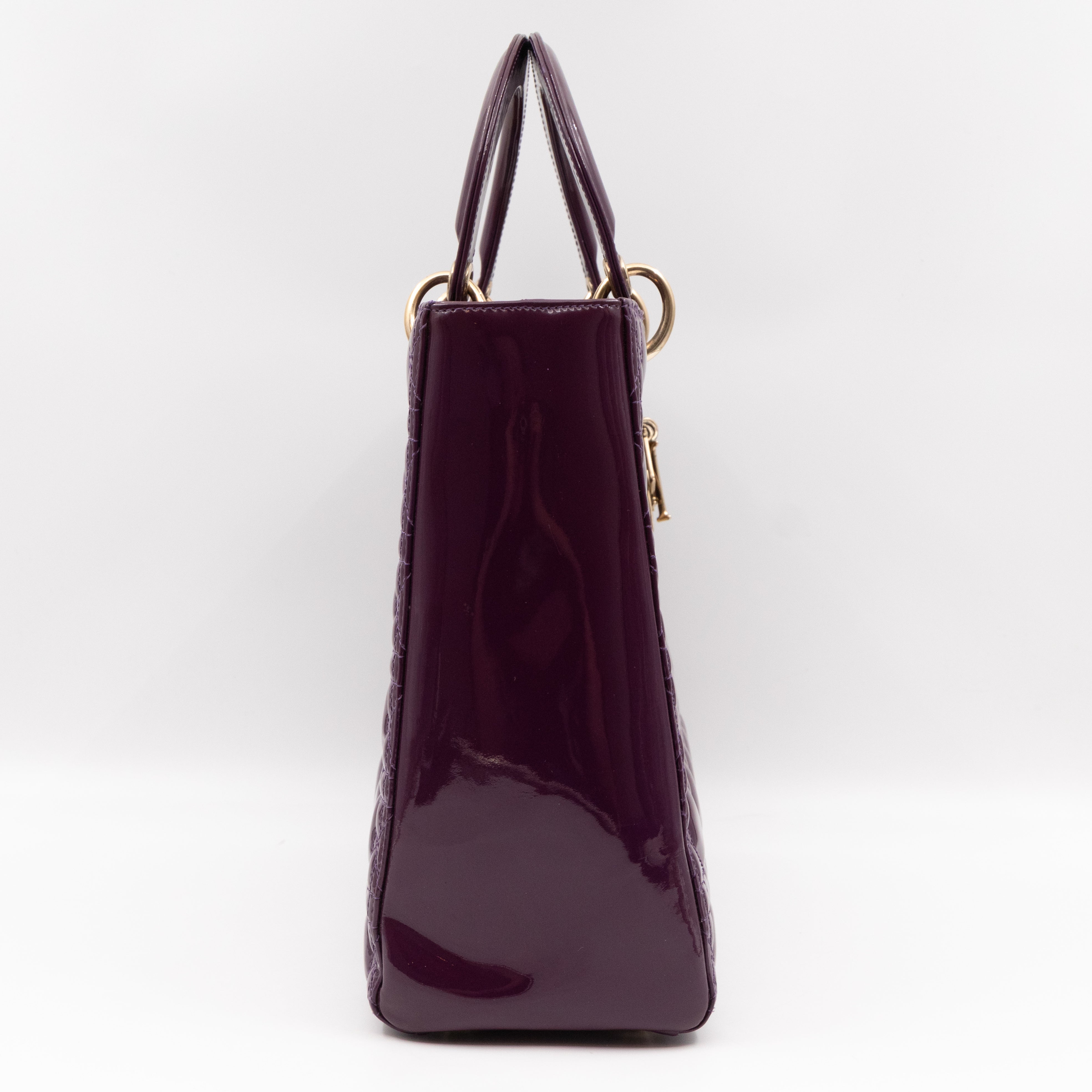 Lady Dior Large Purple Patent Leather