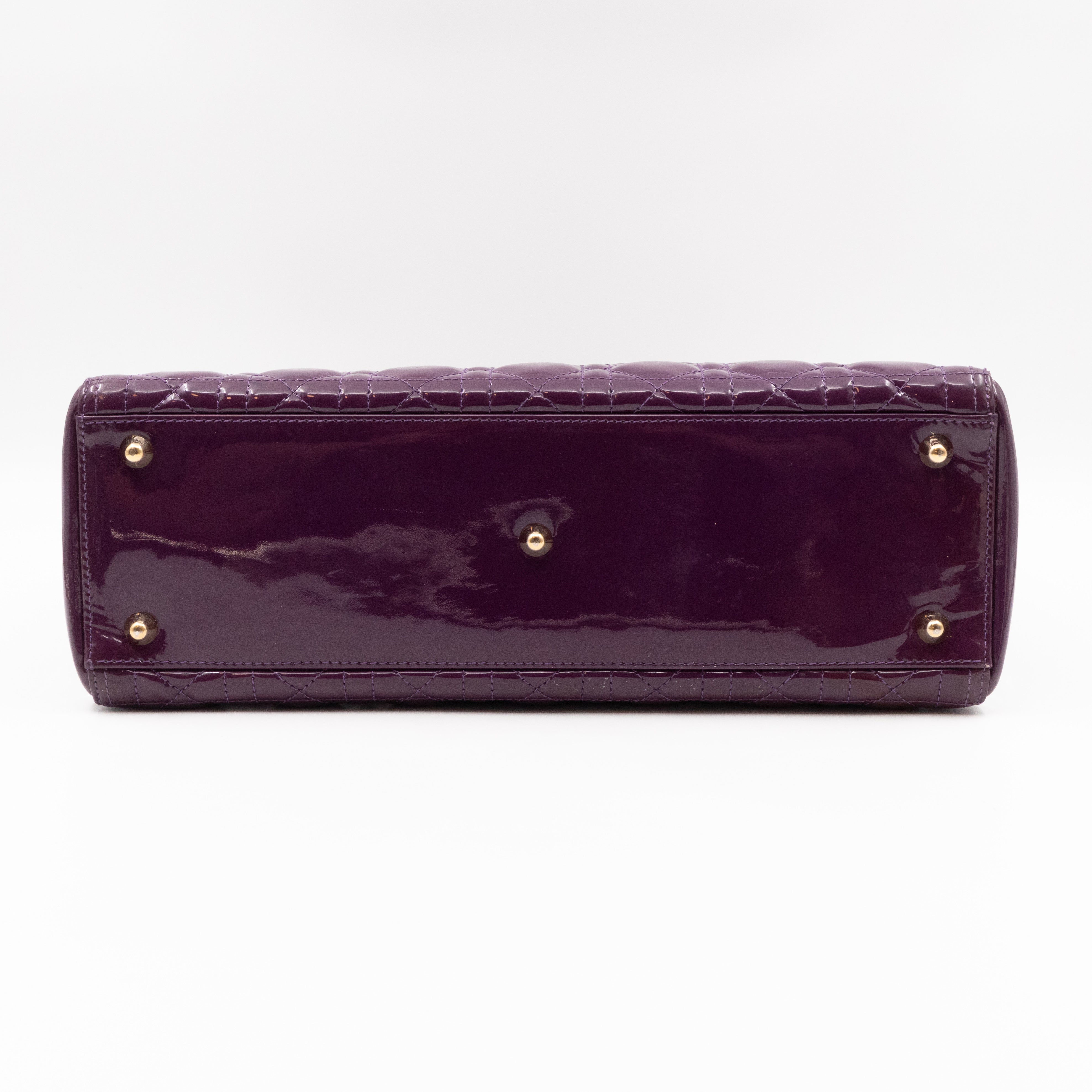 Lady Dior Large Purple Patent Leather