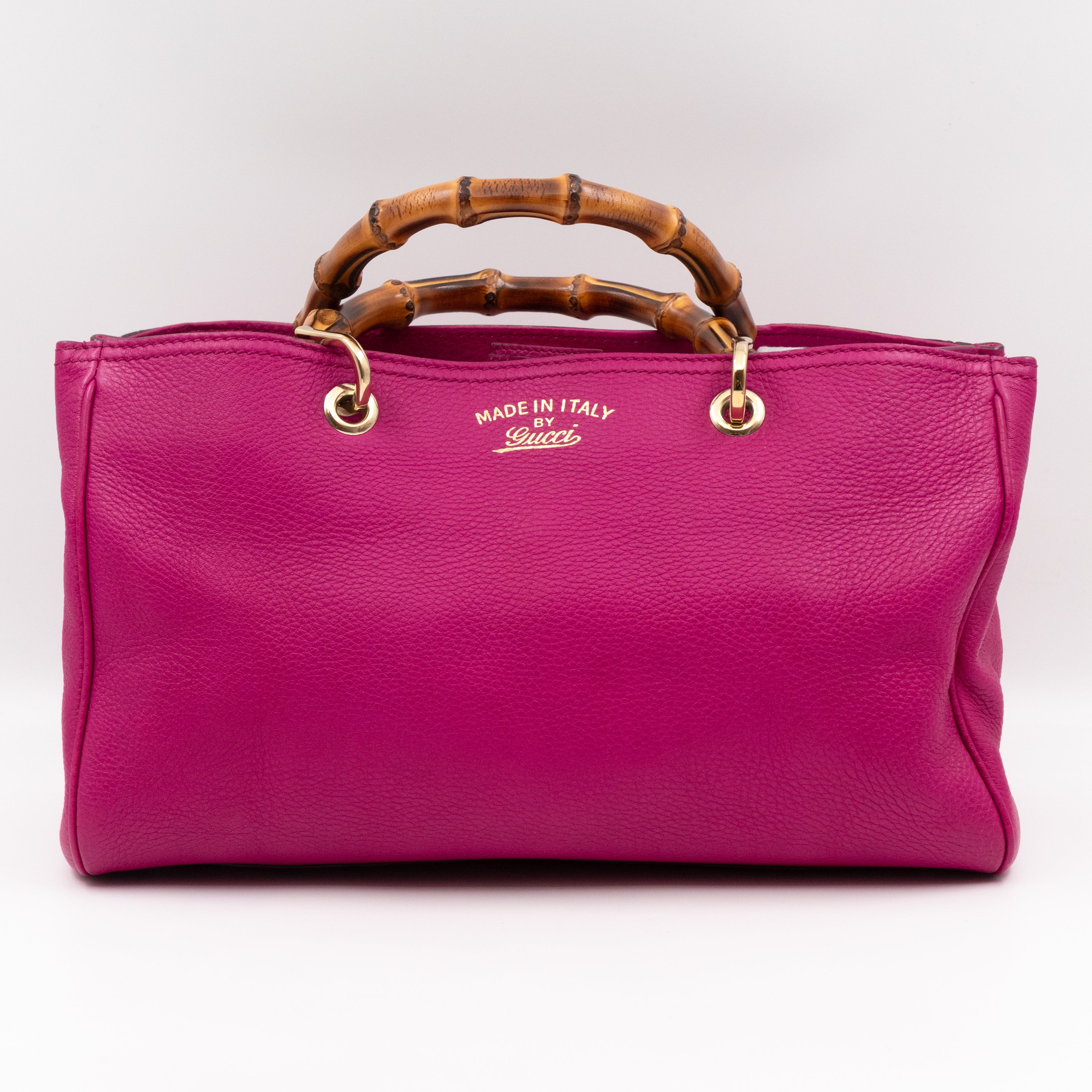 Bamboo Shopper Tote Pink Leather