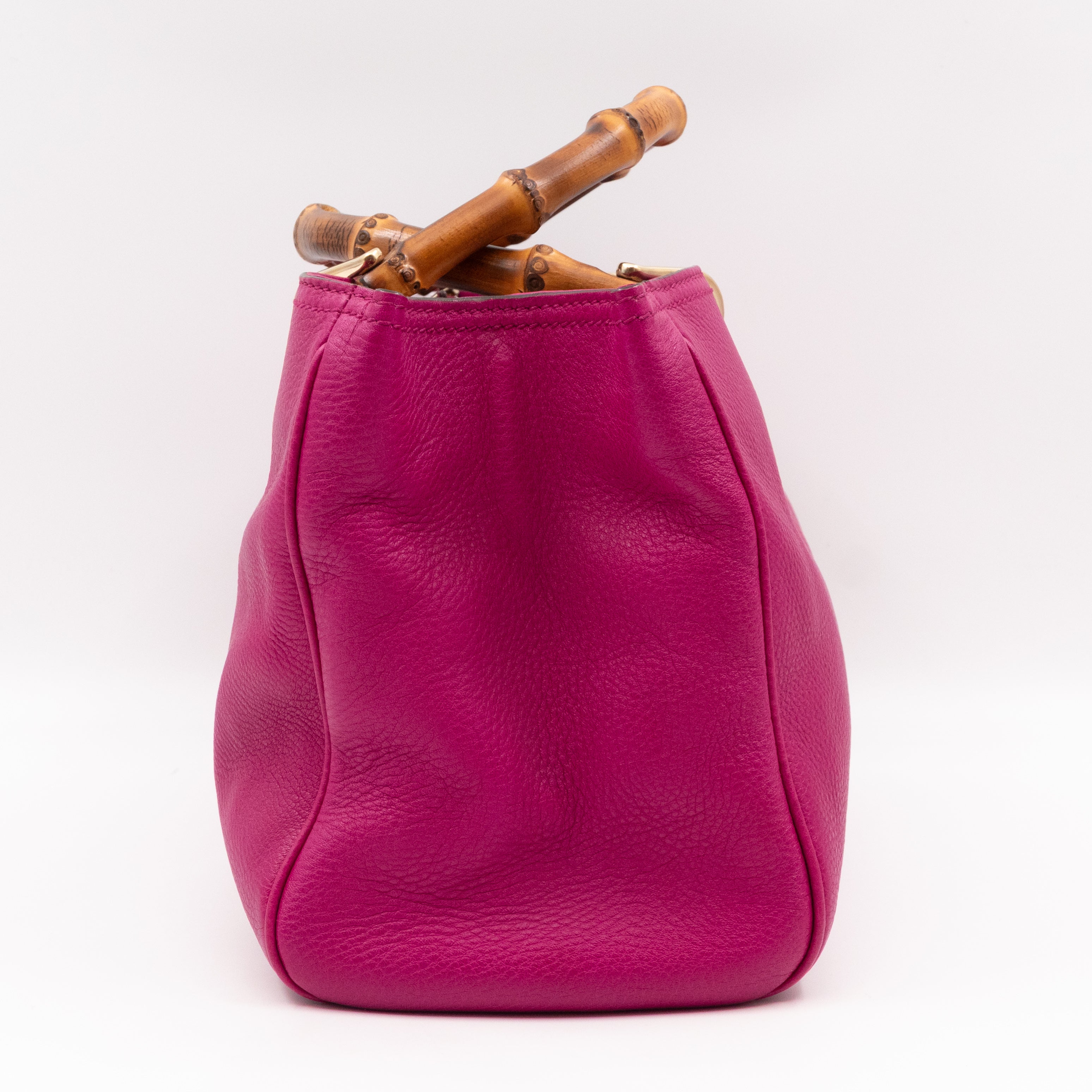 Bamboo Shopper Tote Pink Leather
