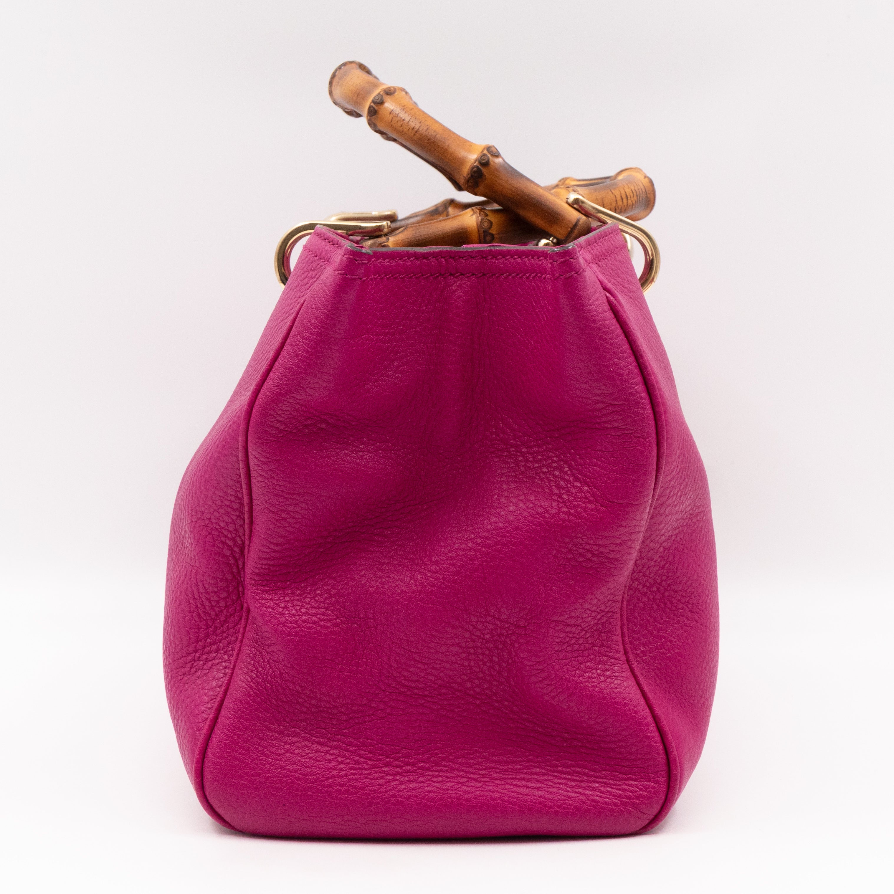 Bamboo Shopper Tote Pink Leather