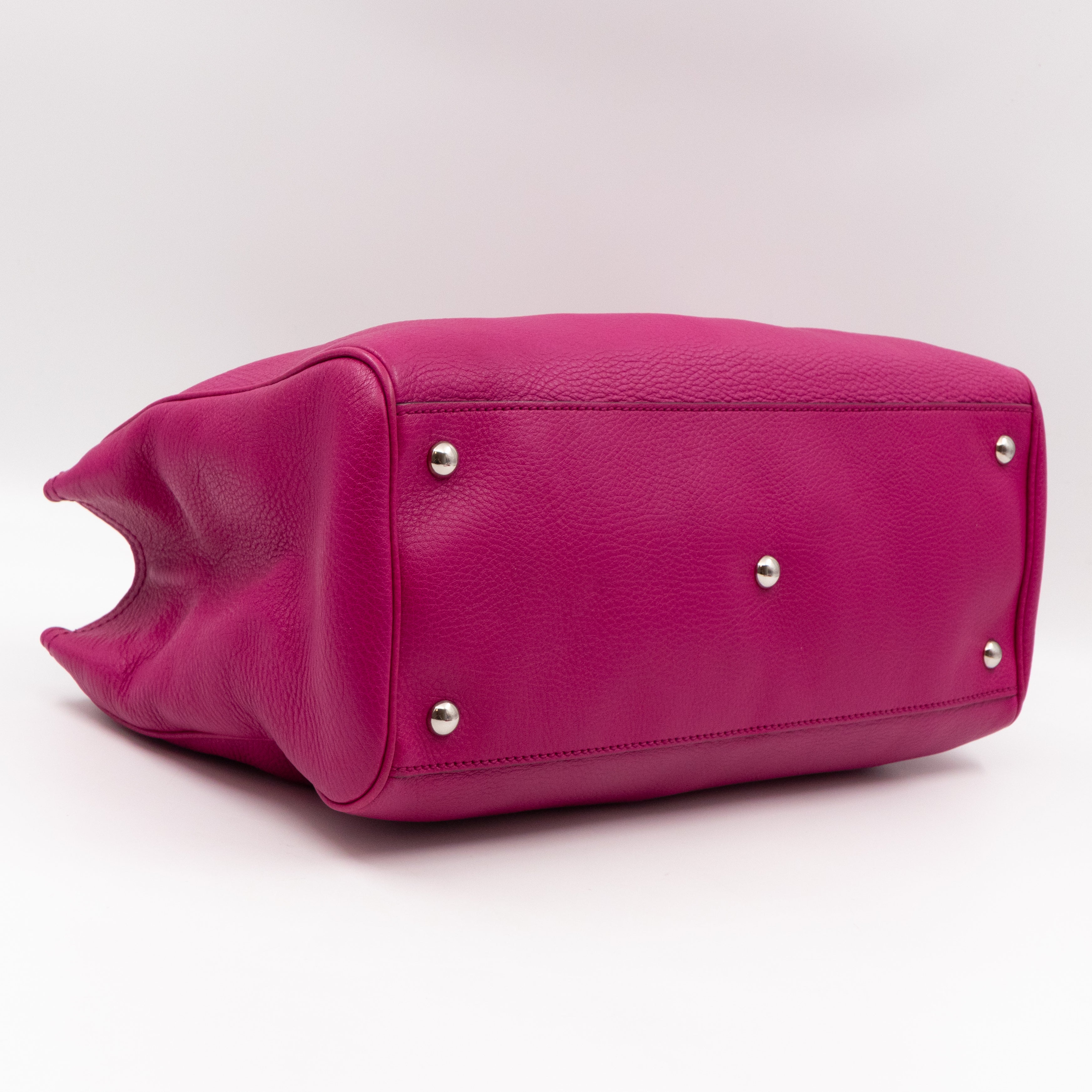 Bamboo Shopper Tote Pink Leather