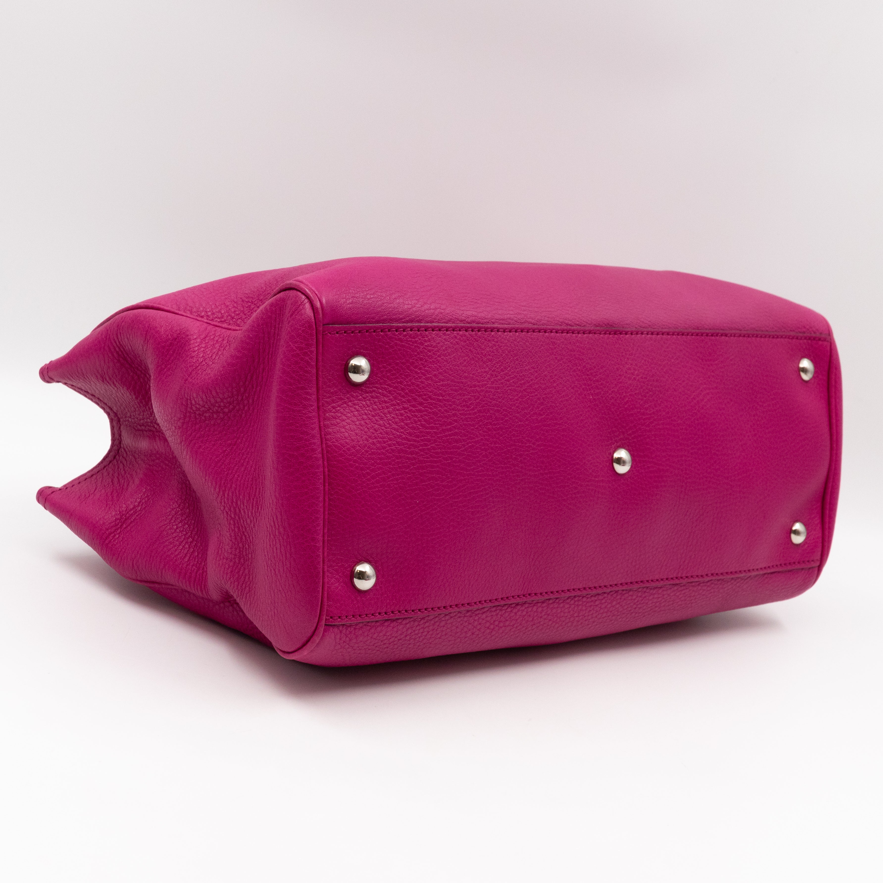 Bamboo Shopper Tote Pink Leather