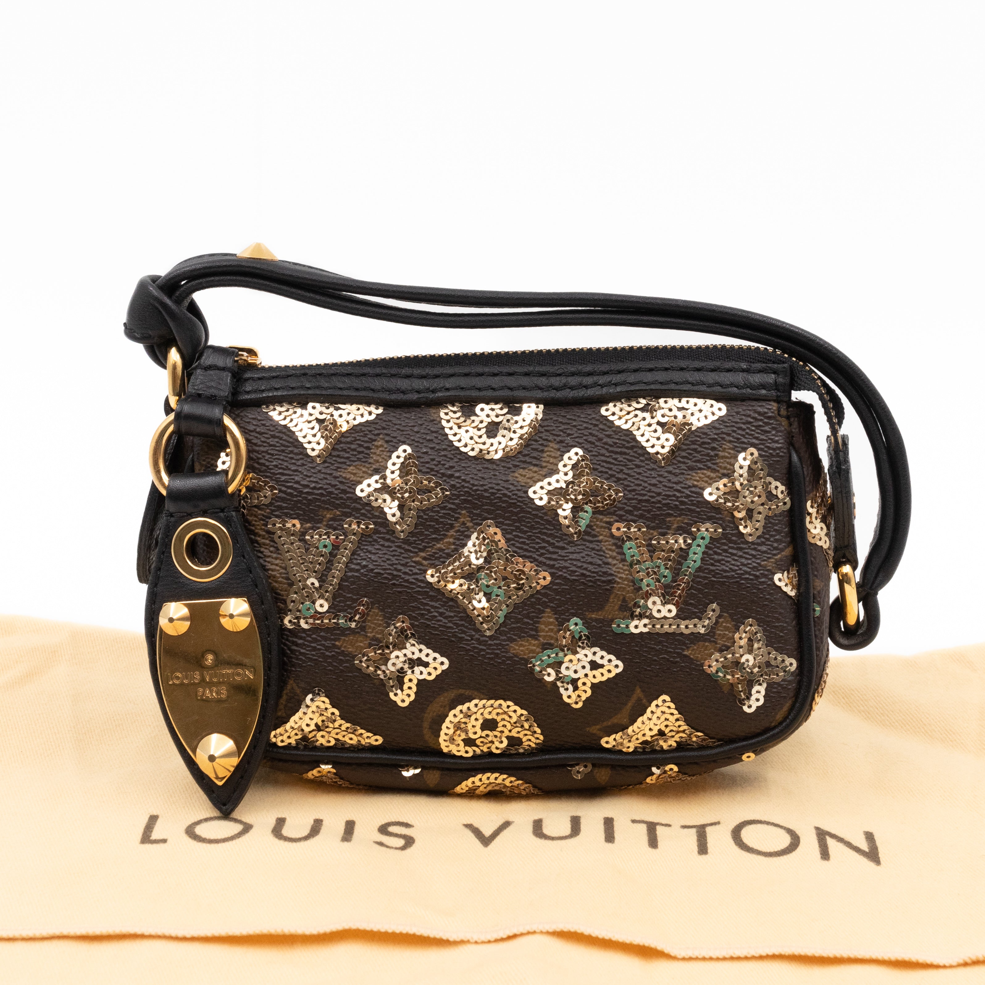 Louis Vuitton Mini Pochette Accessoires Monogram Eclipse Gold