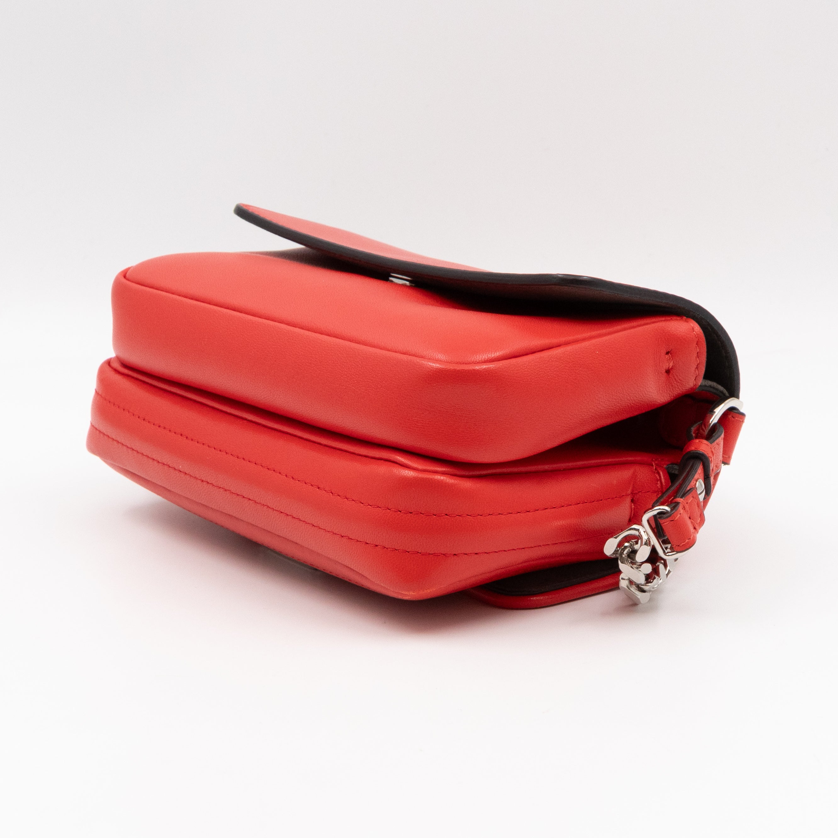 Double Micro Baguette Poppy Red Leather