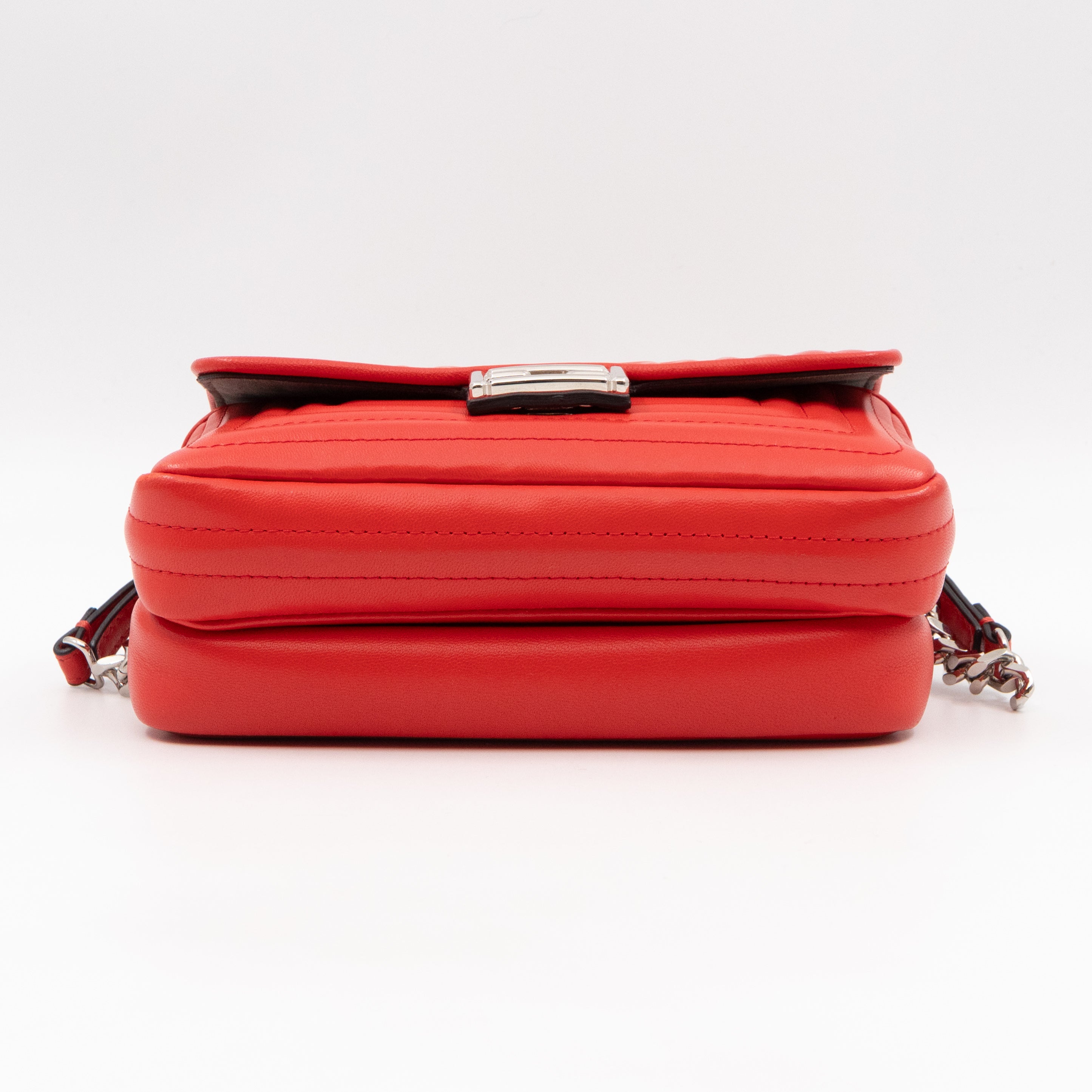 Double Micro Baguette Poppy Red Leather