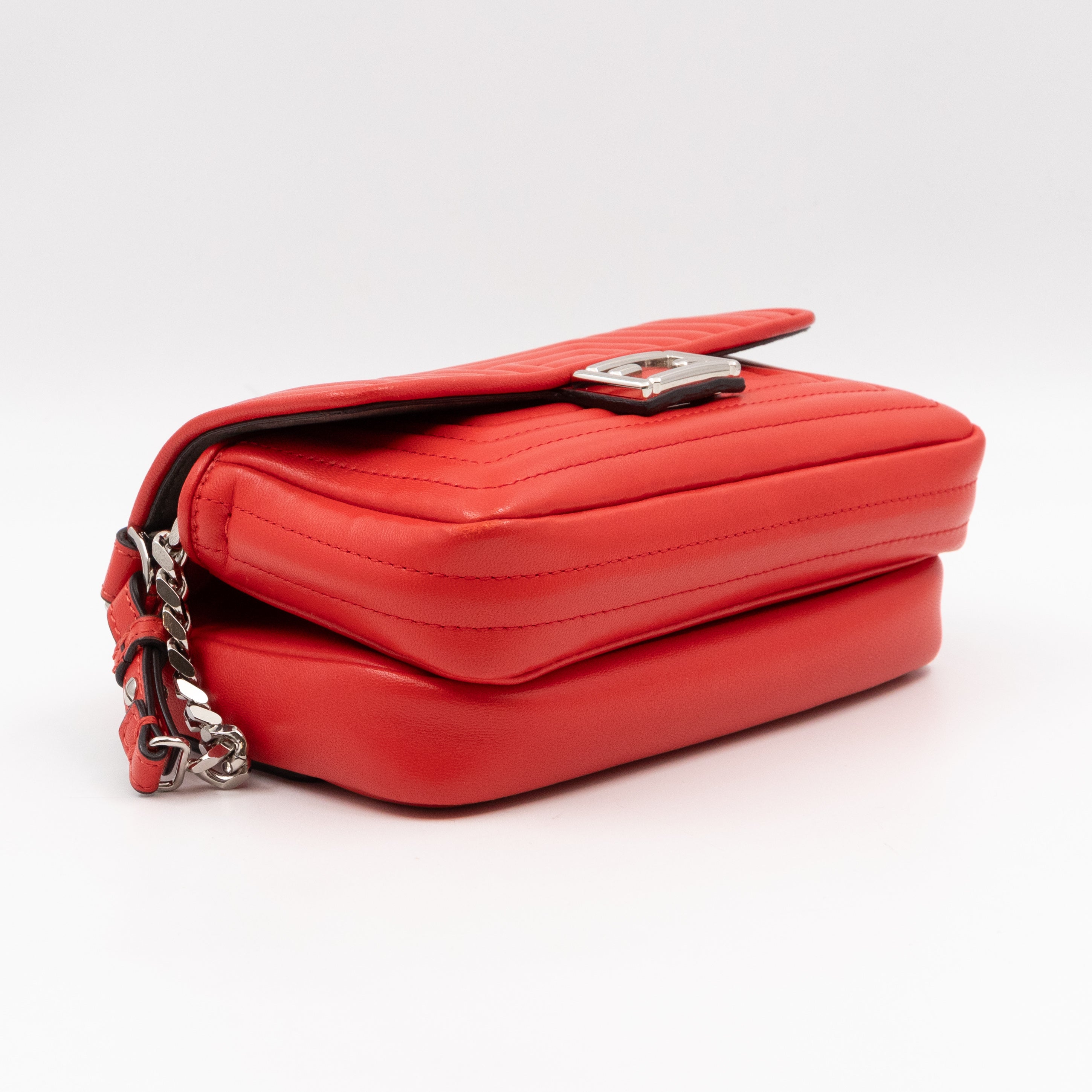 Double Micro Baguette Poppy Red Leather